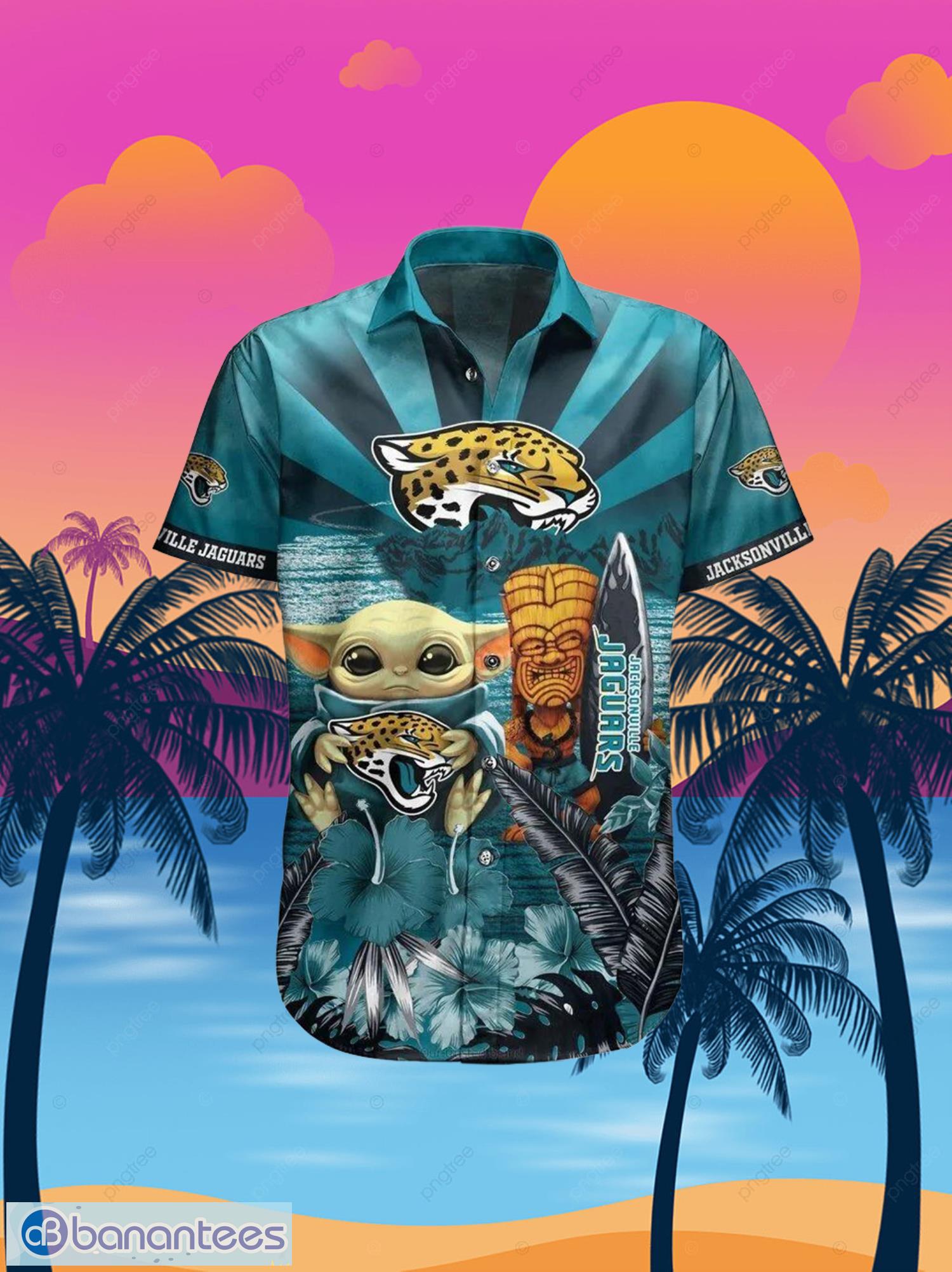 Jaguars Baby Yoda Star Wars Beach Summer Hawaiian Shirt Full Over Print Product Photo 2
