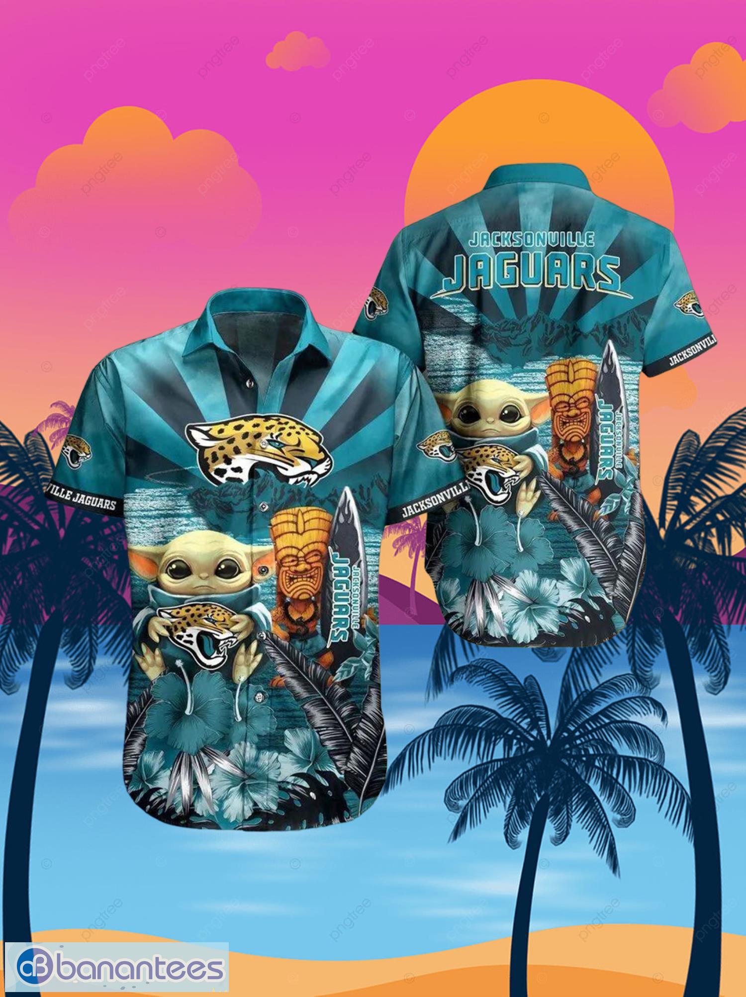 Jaguars Baby Yoda Star Wars Beach Summer Hawaiian Shirt Full Over Print Product Photo 1