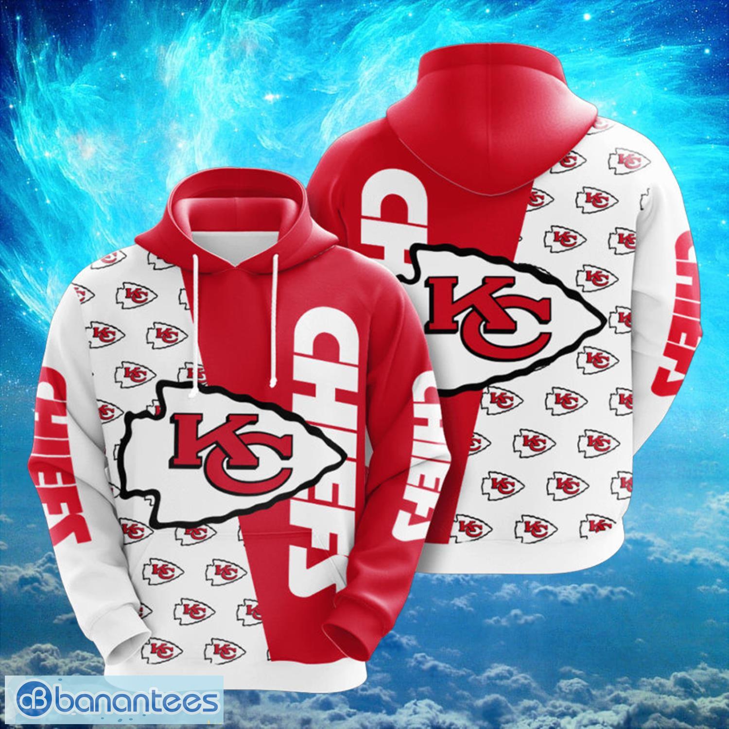 Kansas City Chiefs Big Logo White Red Hoodies Full Over Print Product Photo 1
