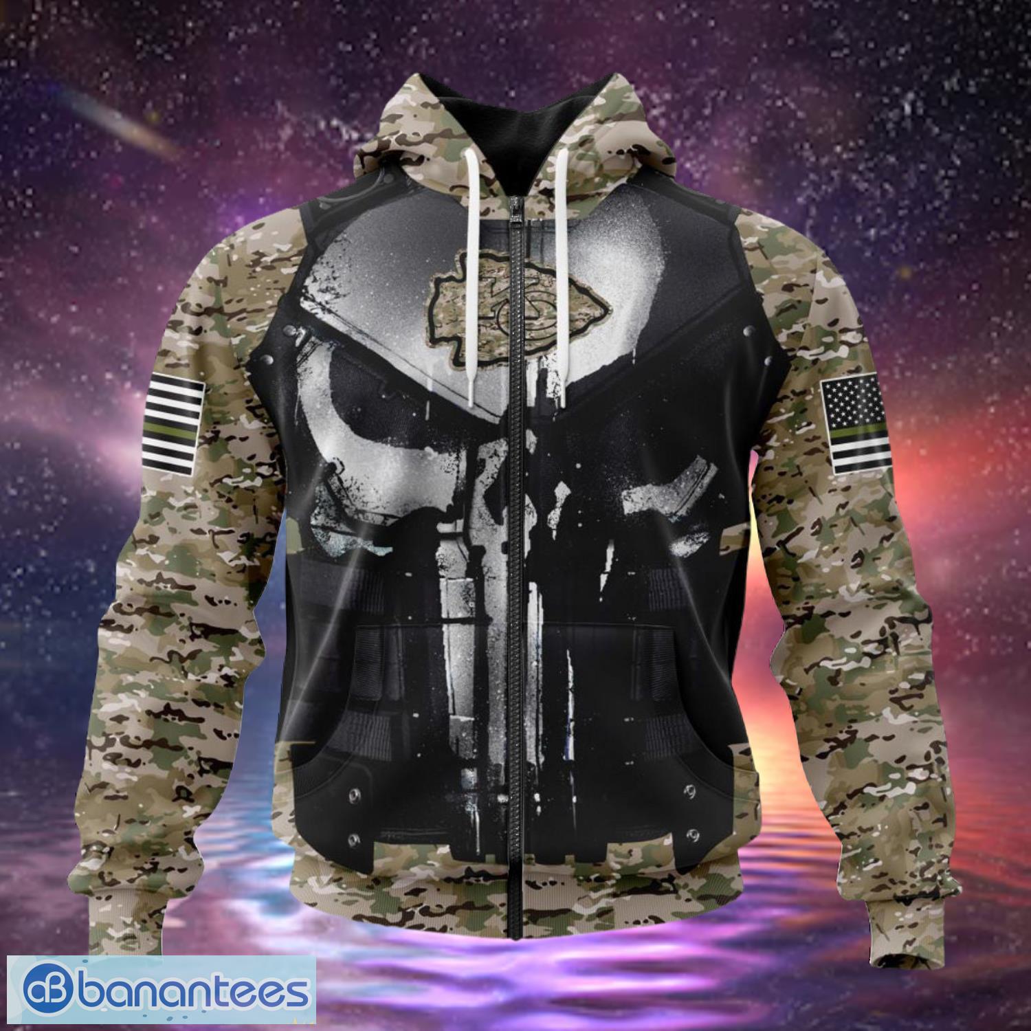 Kansas City Chiefs Custom Name & Number Camo Hoodies Full Over Print Product Photo 1