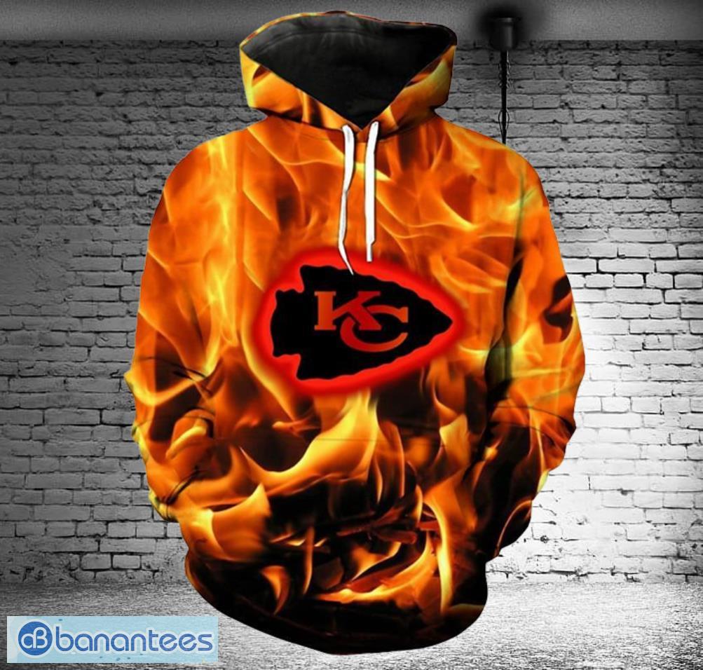 Kansas City Chiefs Flame Hoodies Full Over Print Product Photo 1