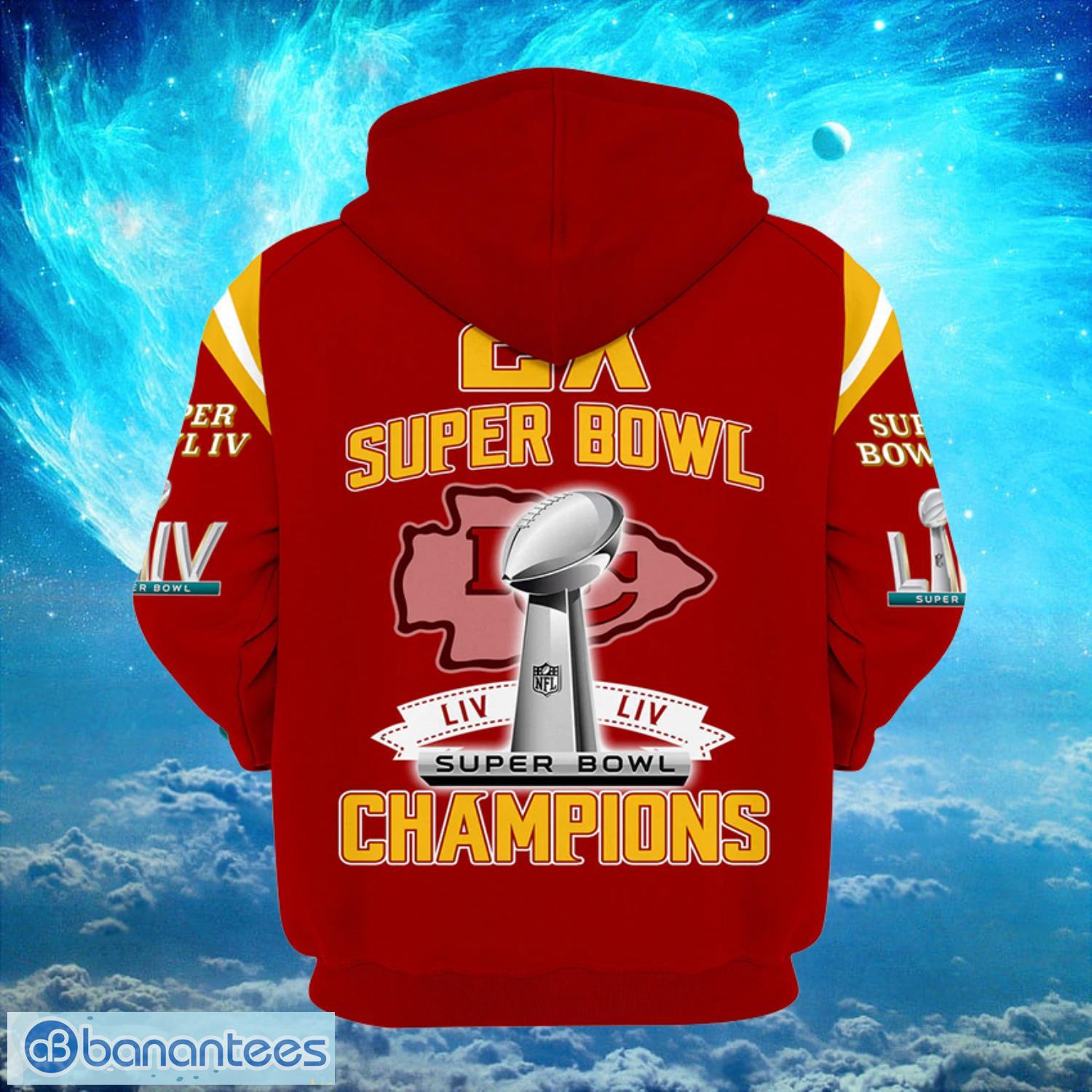 Kansas City Chiefs Zip Super Bowl Champions LIV Red Hoodies Print Full Product Photo 2