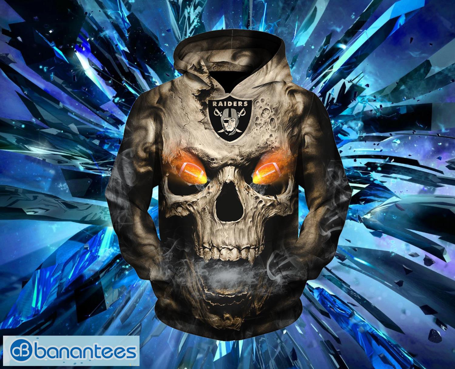Las Vegas Raiders Eye Rugby Ball Skull Hoodies Full Over Print Product Photo 1