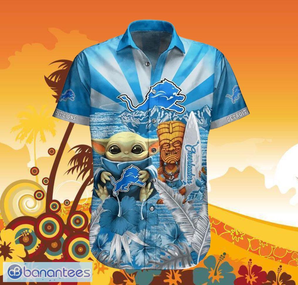 Lions Baby Yoda Star Wars Beach Summer Hawaiian Shirt Full Over Print Product Photo 2