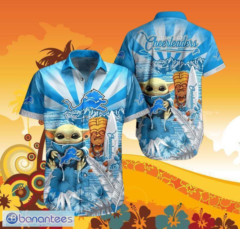 Lions Baby Yoda Star Wars Beach Summer Hawaiian Shirt Full Over Print Product Photo 1