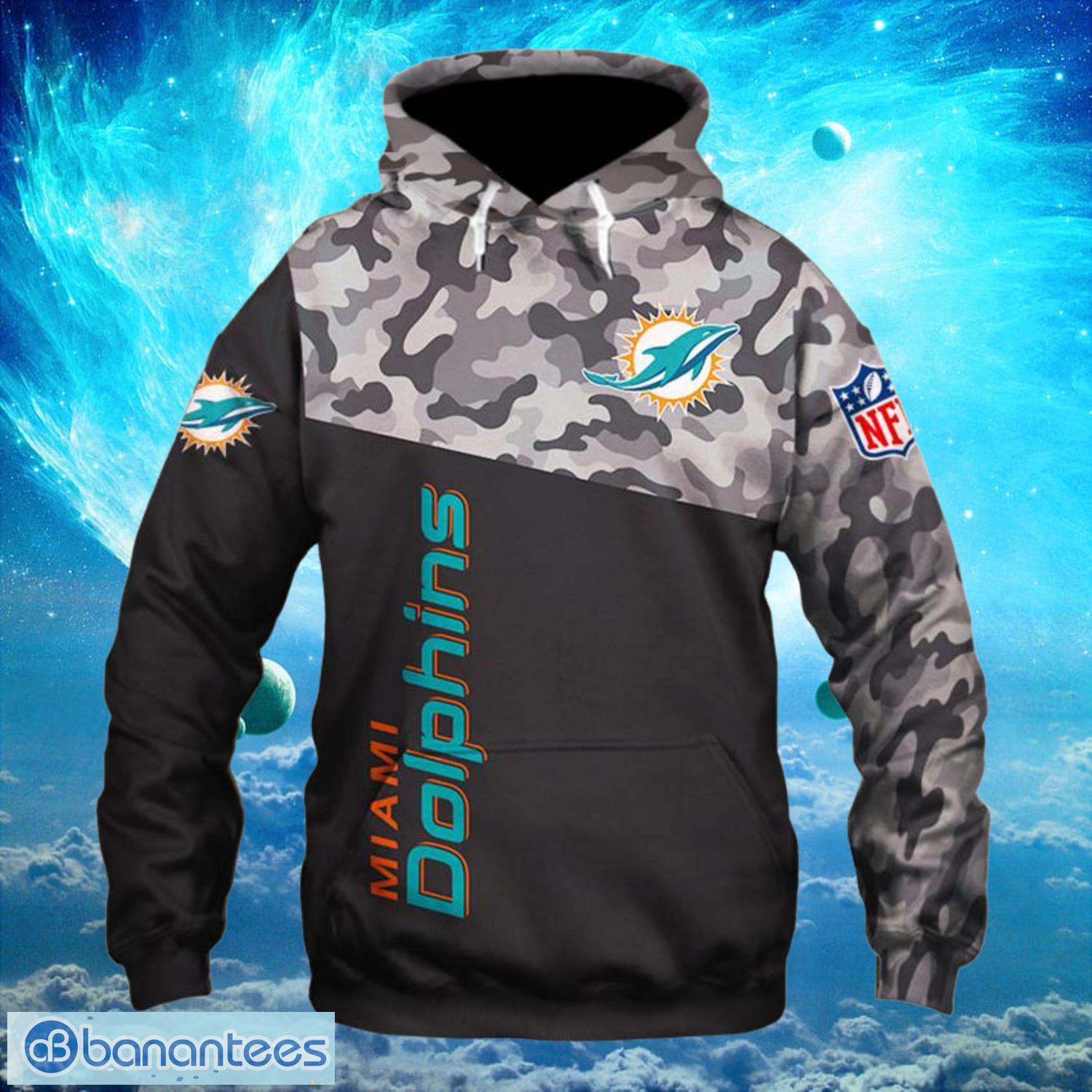 Miami Dolphins Military Logo  Dark Hoodies Full Over Print Product Photo 2