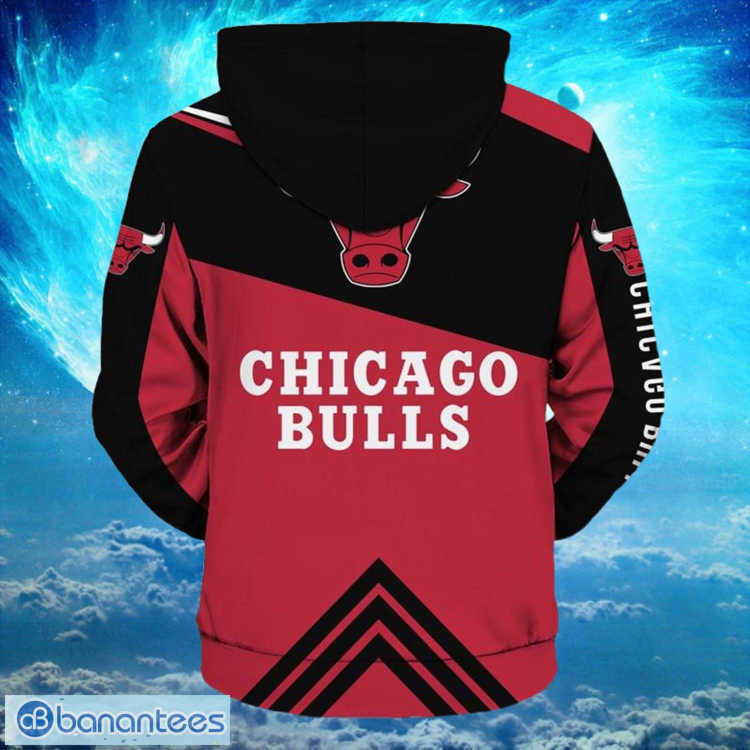 NBA Chicago Bulls  Zipper Red Hoodies Print Full Product Photo 2