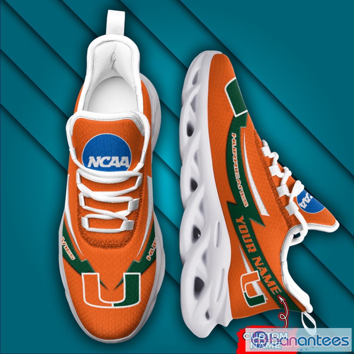 NCAA Miami Hurricanes Custom Name Max Soul Sneaker Shoes Product Photo 3 NCAA Miami Hurricanes Custom Name Max Soul Sneaker Shoes Product Photo 3