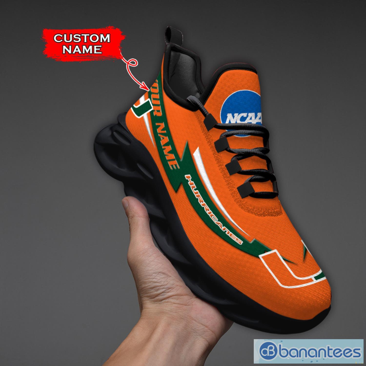 NCAA Miami Hurricanes Custom Name Max Soul Sneaker Shoes Product Photo 4 NCAA Miami Hurricanes Custom Name Max Soul Sneaker Shoes Product Photo 4