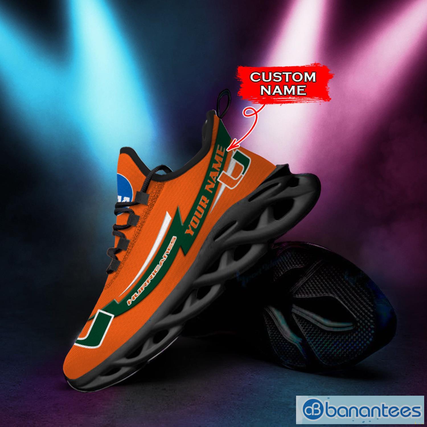 NCAA Miami Hurricanes Custom Name Max Soul Sneaker Shoes Product Photo 5 NCAA Miami Hurricanes Custom Name Max Soul Sneaker Shoes Product Photo 5