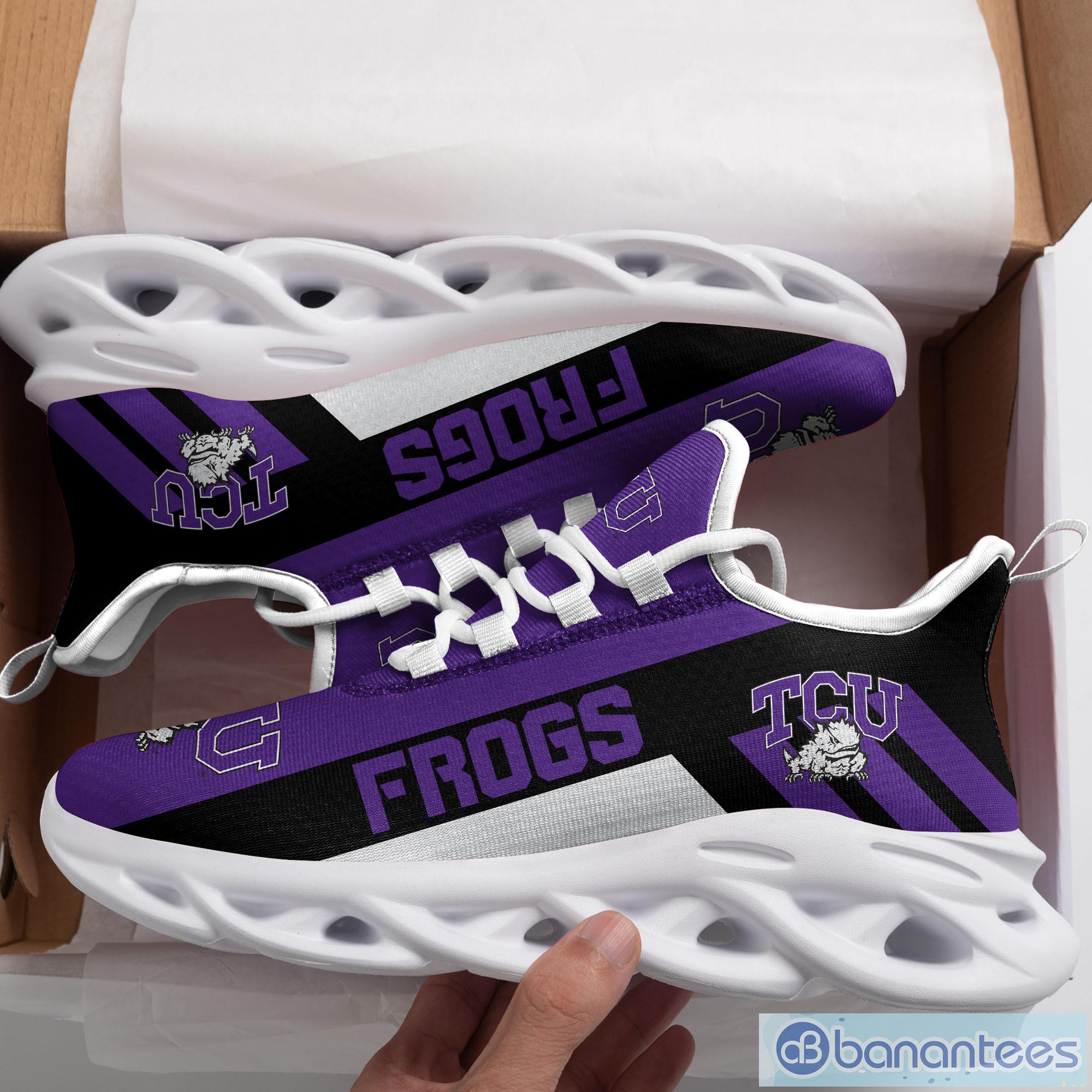 NCAA TCU Horned Frogs Sport Fans Striped Style Max Soul Sneaker Shoes Product Photo 2