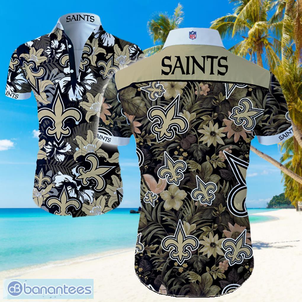 New Orleans Saints Logo Football Fans Hawaiian Summer Beach Shirt Full Print Product Photo 1