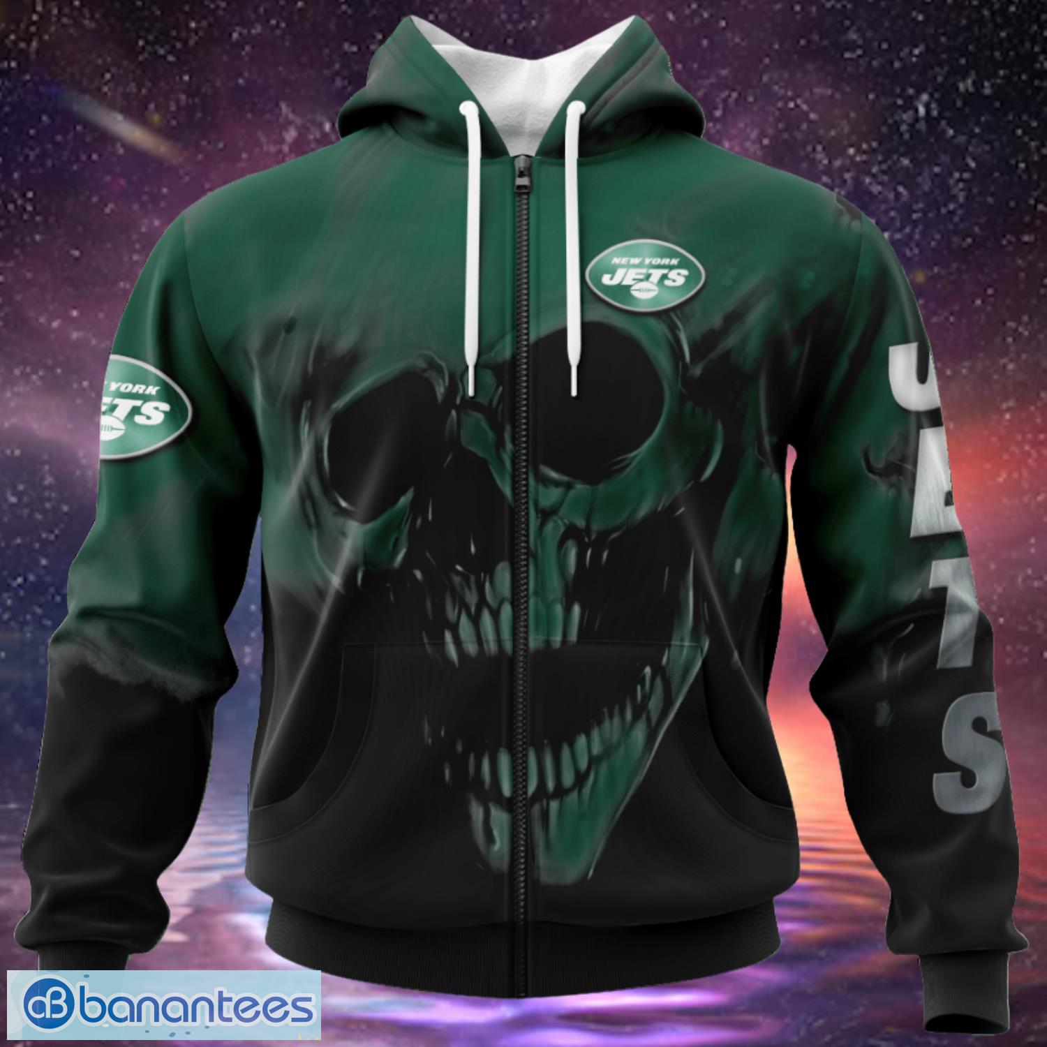 New York Jets Custom Name & Number Skull Hoodies Full Over Print Product Photo 1