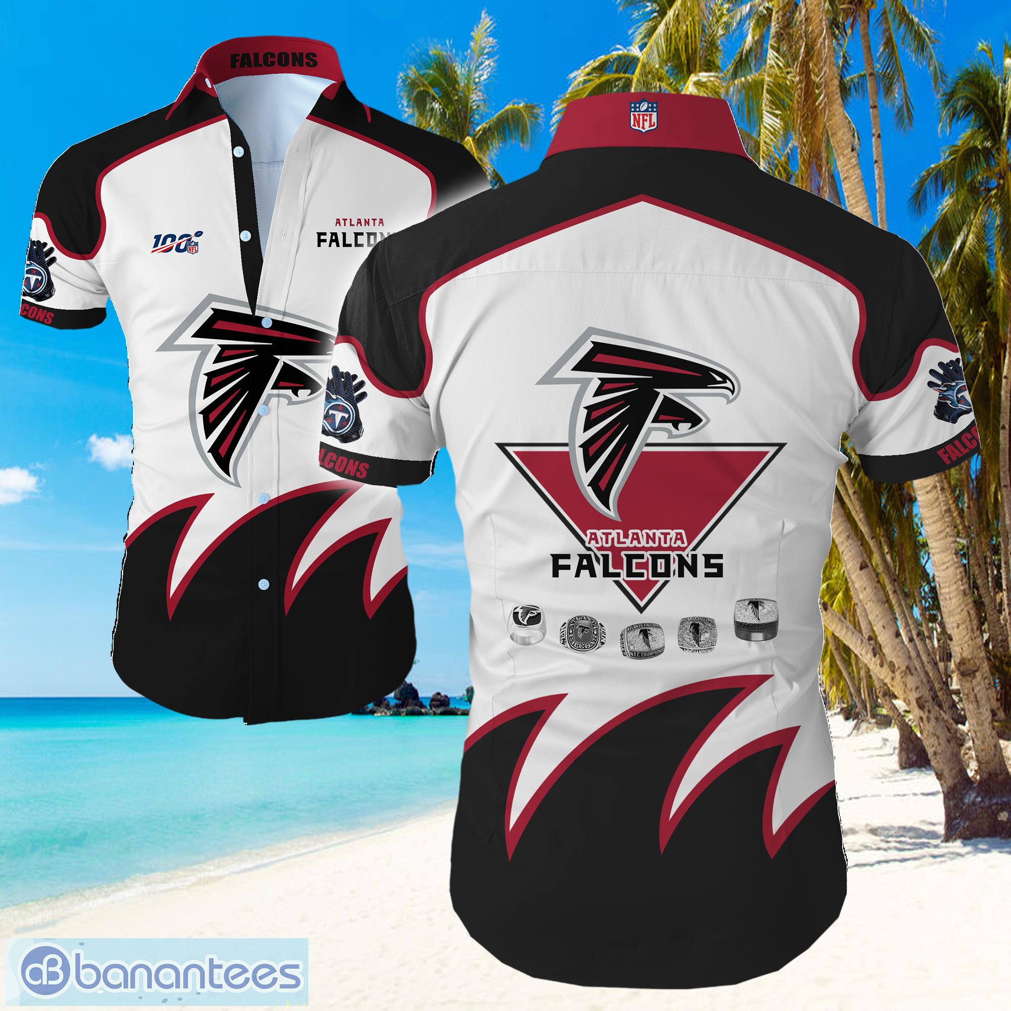 NFL Atlanta Falcons Big Logo Hawaiian Summer Beach Shirt Full Print Product Photo 1