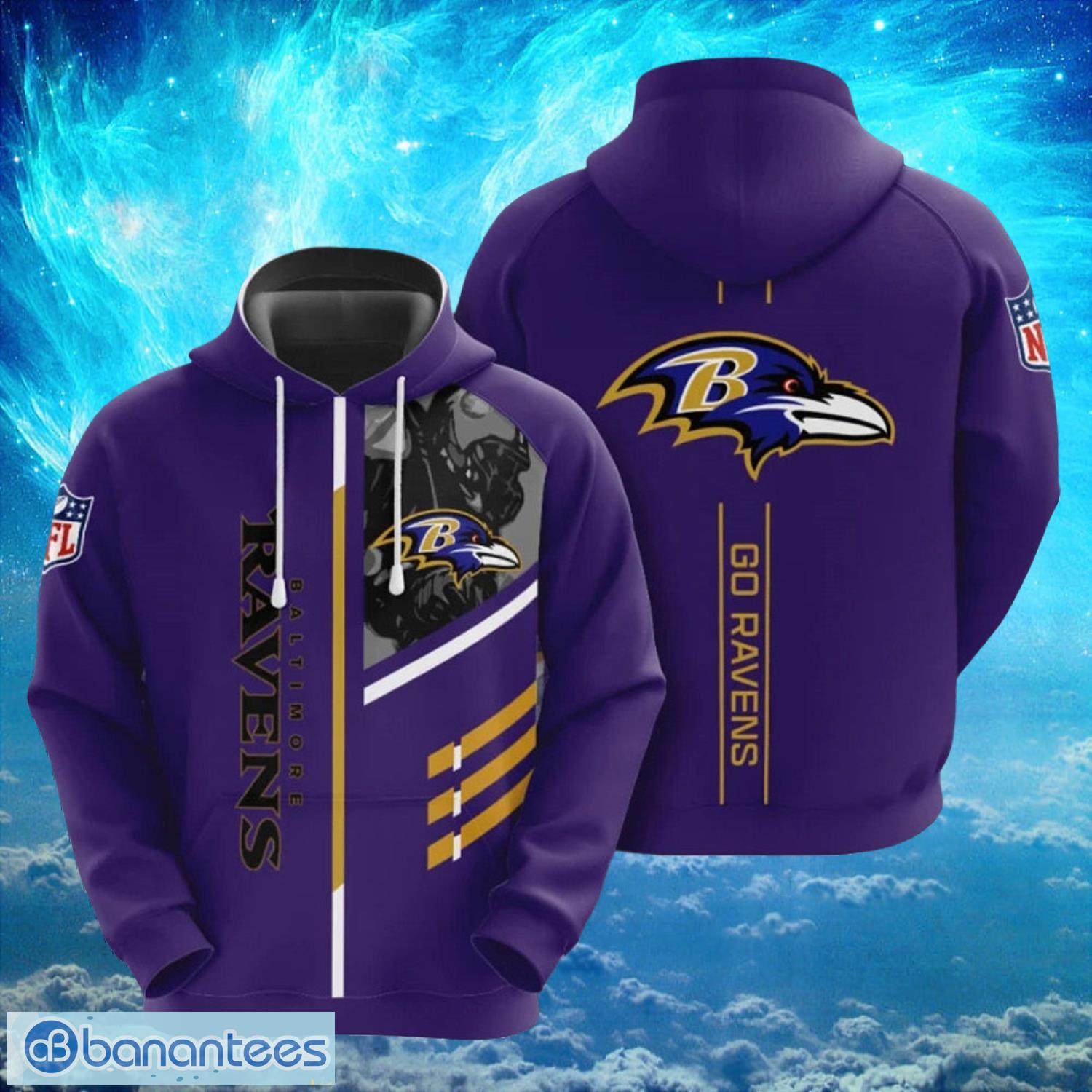 NFL Baltimore Ravens Big Logo Backside Hoodies Print Full Product Photo 1