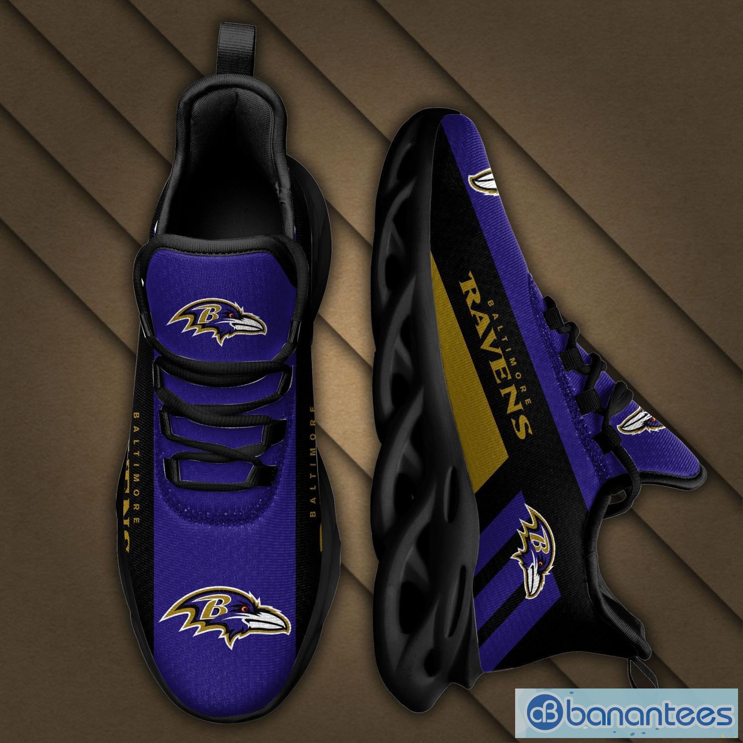 NFL Baltimore Ravens Fans Gift Striped Style Max Soul Shoes Sneaker For Men And Women Product Photo 3