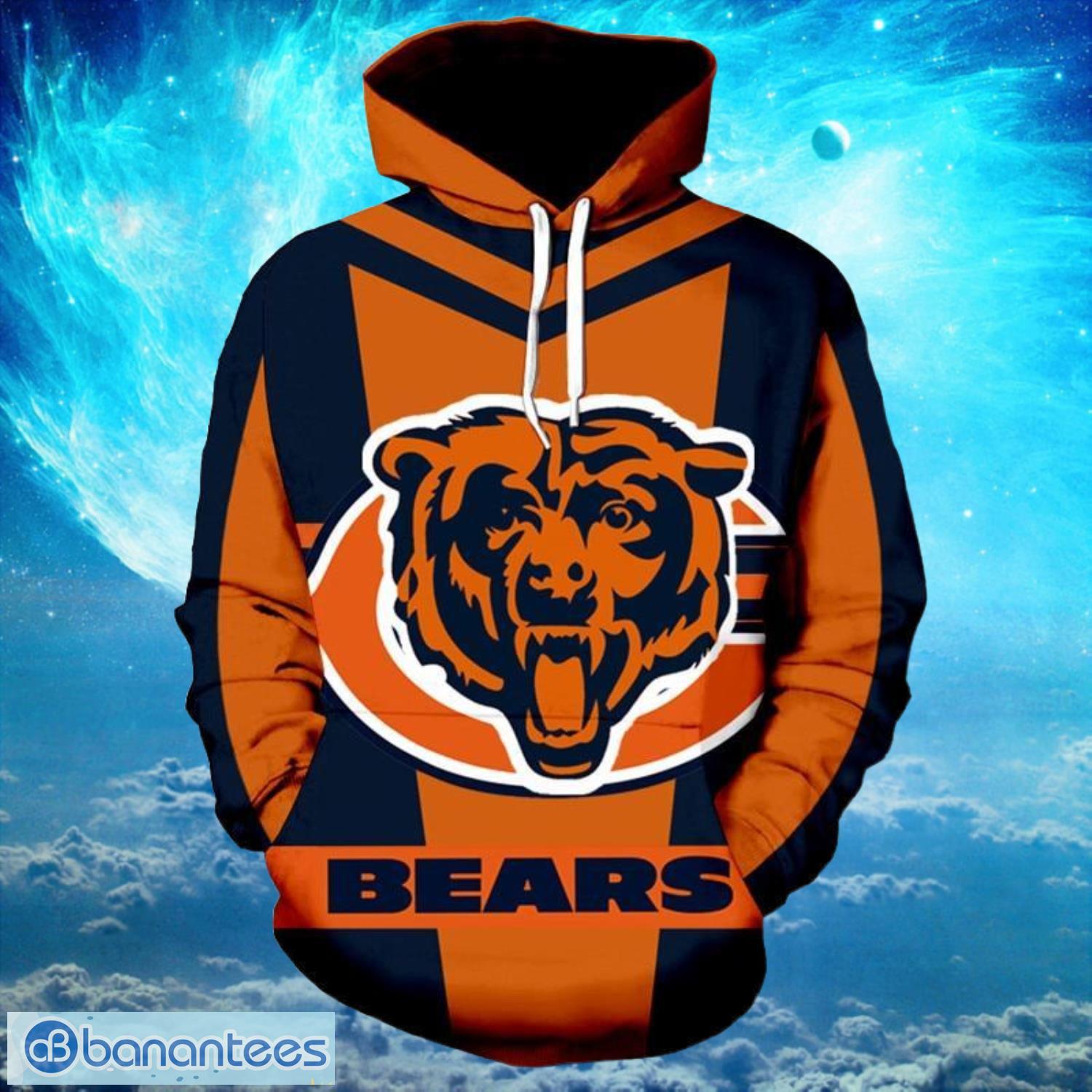 NFL Chicago Bears Big Logo Orange Hoodies Print Full Product Photo 1