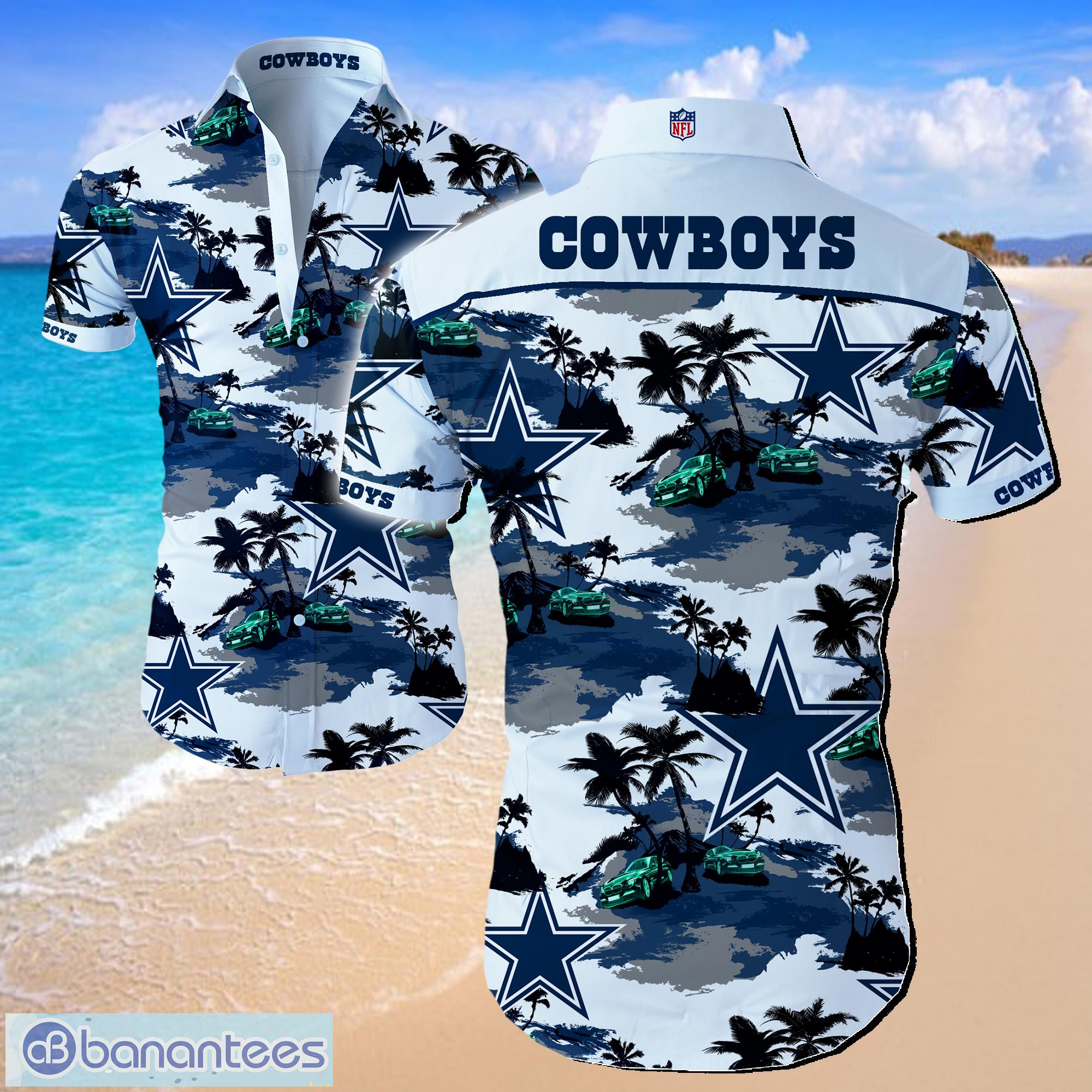 NFL Dallas Cowboys Hawaiian Logo White Shirt Summer Beach Shirt Full Print Product Photo 1