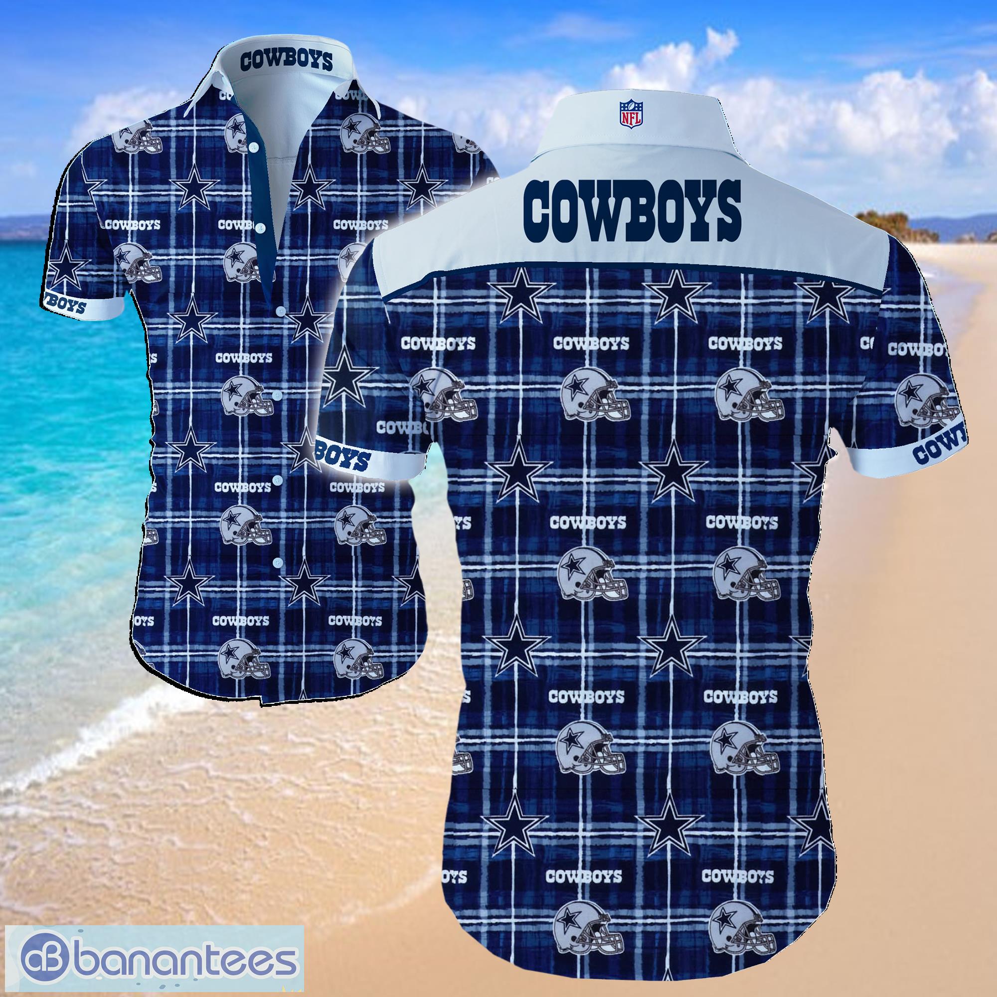 NFl Dallas Cowboys Logo Blue Shirt Hawaiian Summer Beach Shirt Full Print Product Photo 1