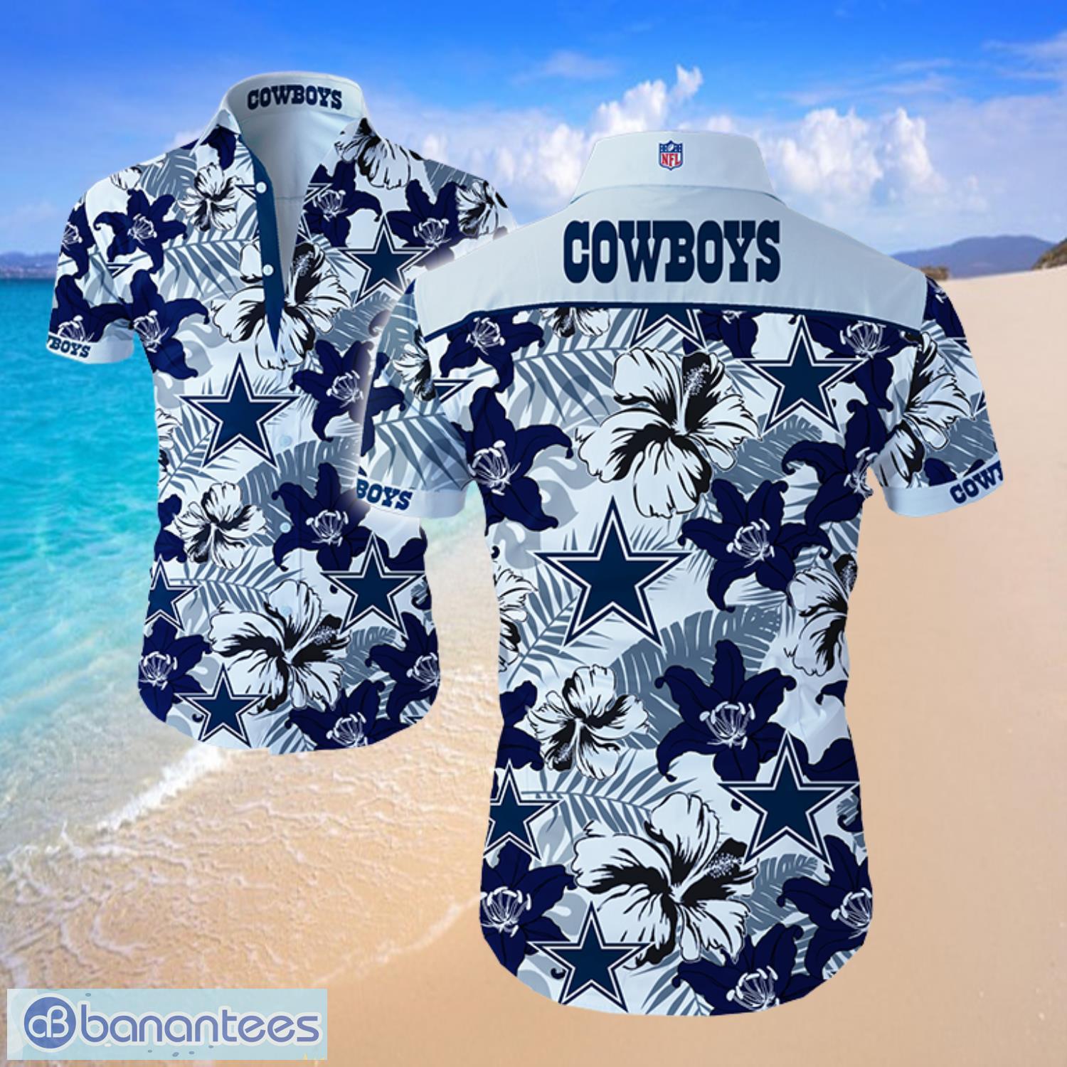 NFL Dallas Cowboys Logo Hawaiian Summer Beach Shirt Full Print Product Photo 1