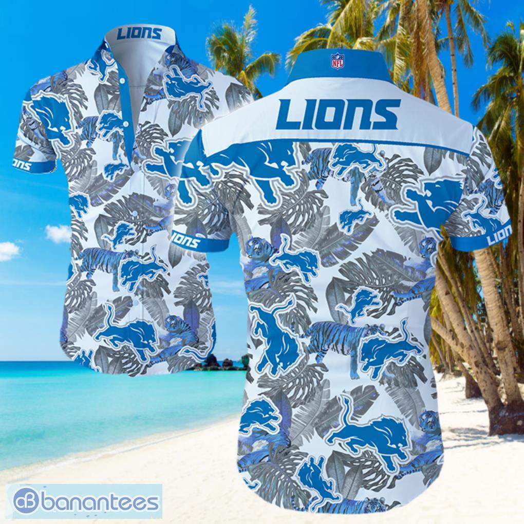 NFL Detroit Lions Logo Hawaiian Summer Beach Shirt Full Print Product Photo 1
