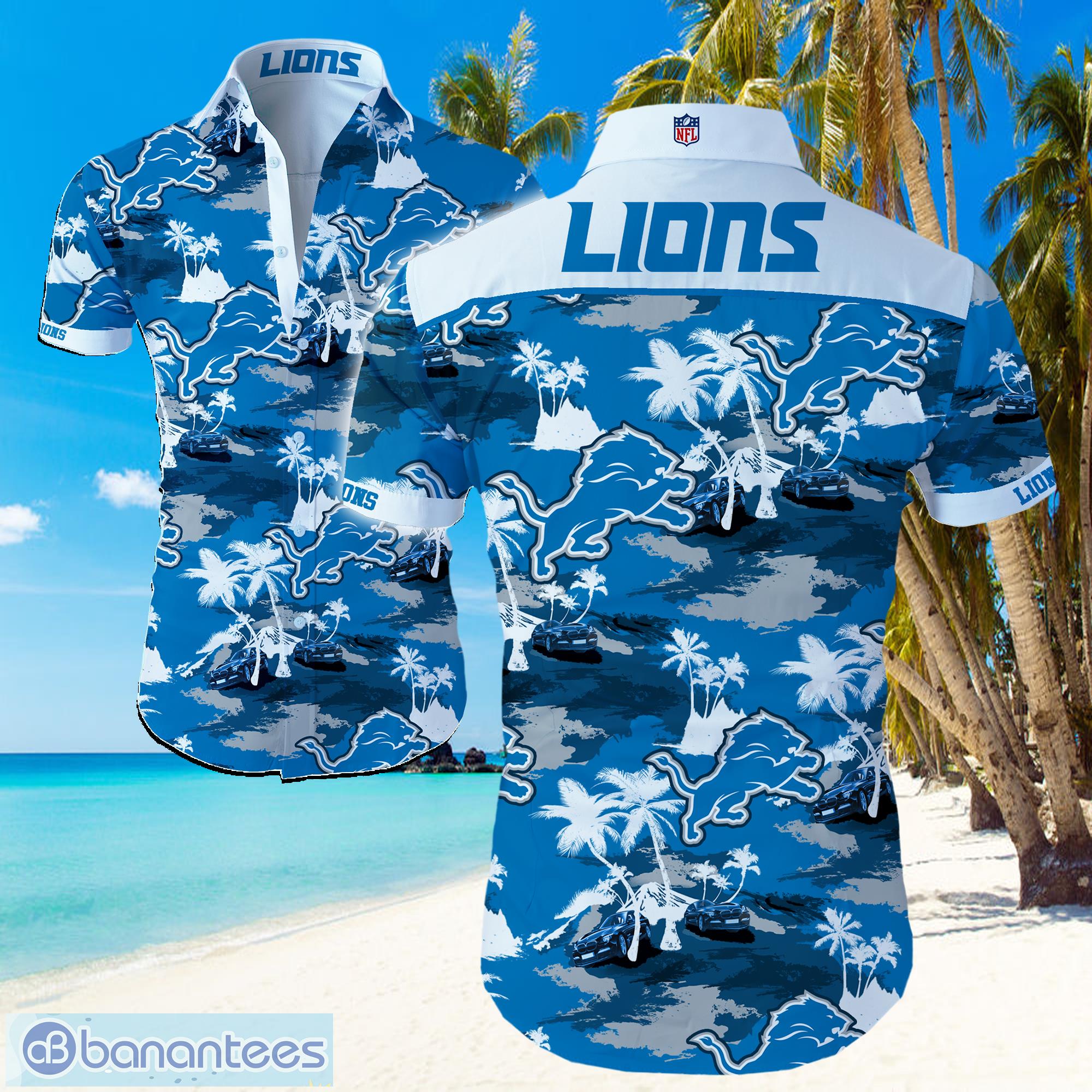 NFL Detroit Lions Logo Light Shirt Hawaiian Summer Beach Shirt Full Print Product Photo 1