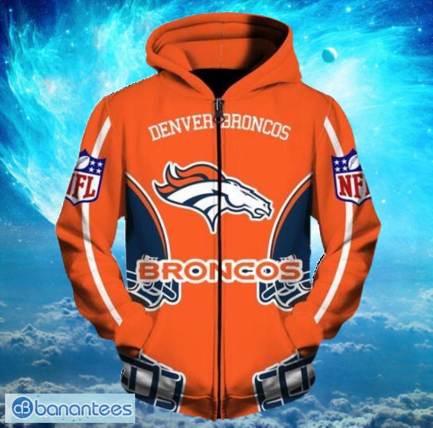 NFL Football Denver Broncos Custom With Zipper Jacket Pullover Hoodies Print Full Product Photo 1