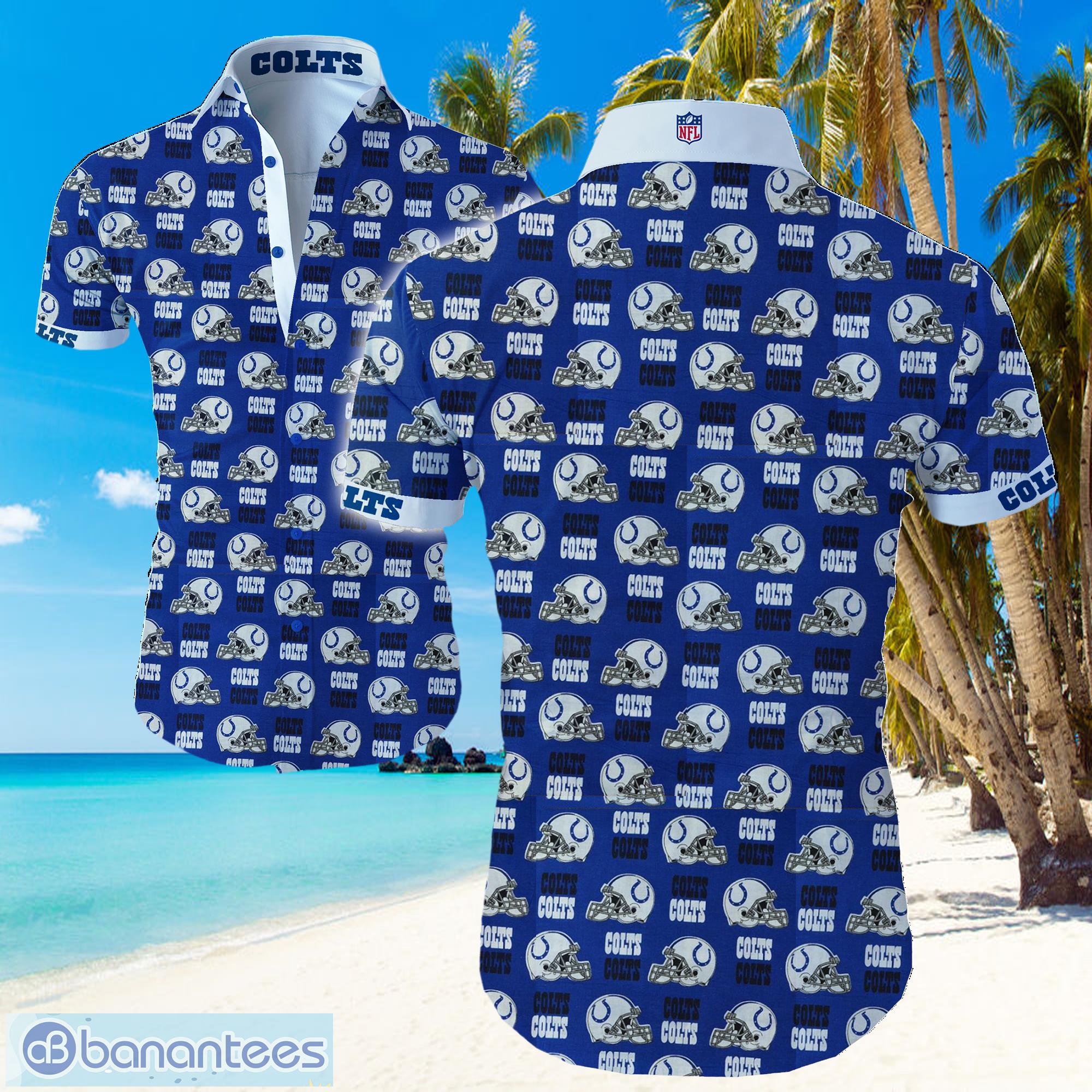 NFL Indianapolis Colts Mini Logo Hawaiian Summer Beach Shirt Full Print Product Photo 1
