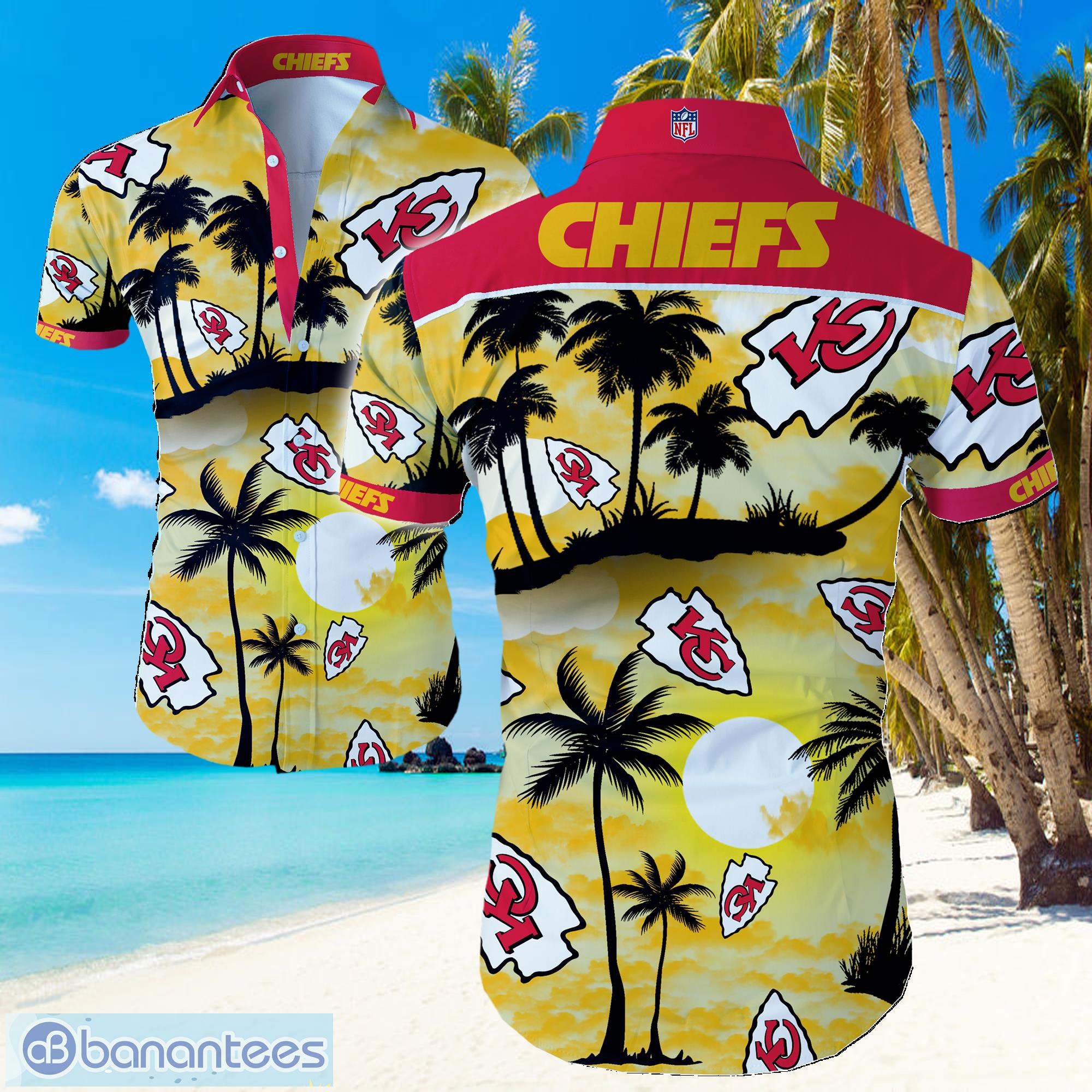 NFL Kansas City Chiefs Logo Coconut Tree Hawaiian Summer Beach Shirt Full Print Product Photo 1