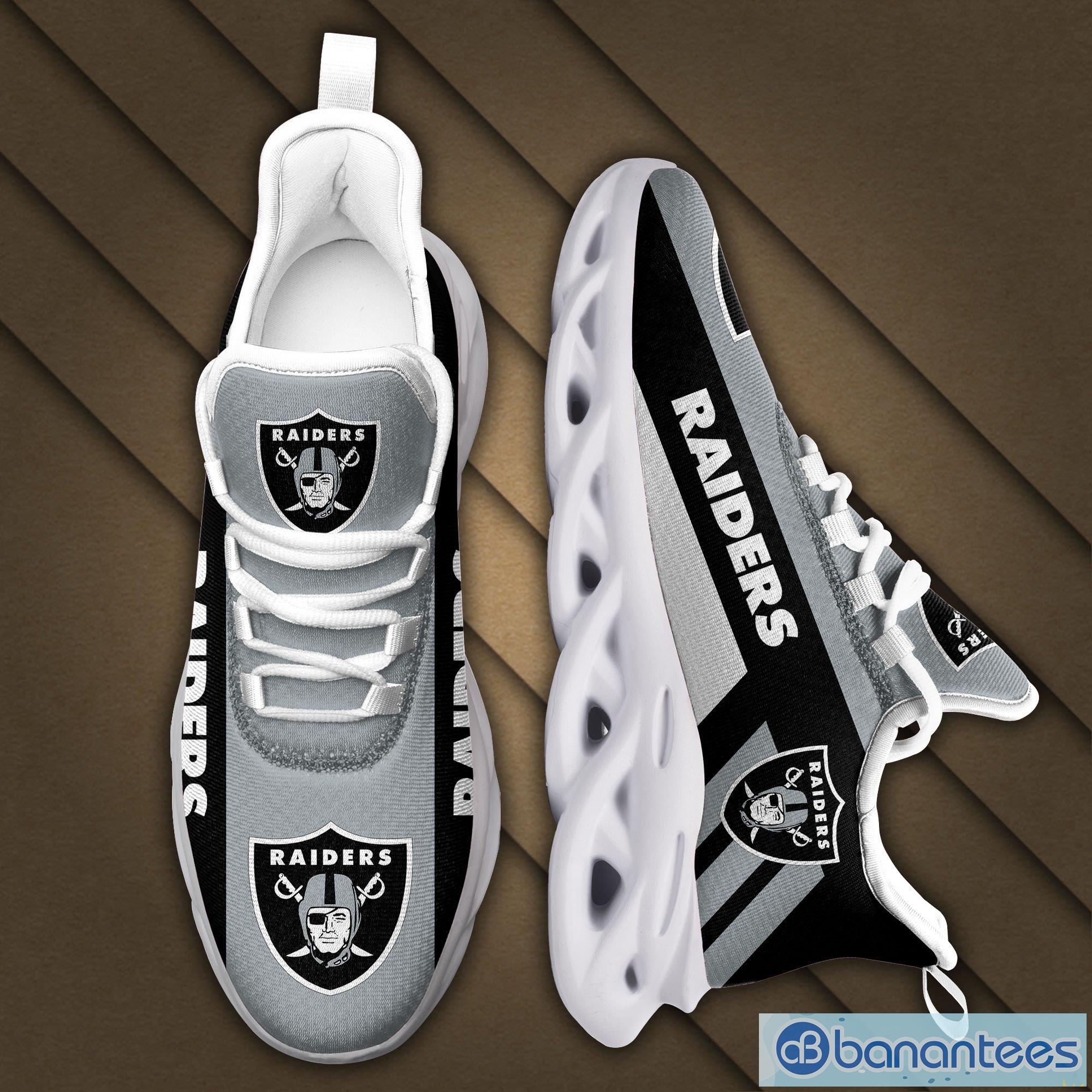 NFL Las Vegas Raiders Sport Fans Striped Style Max Soul Sneaker Shoes -  Banantees