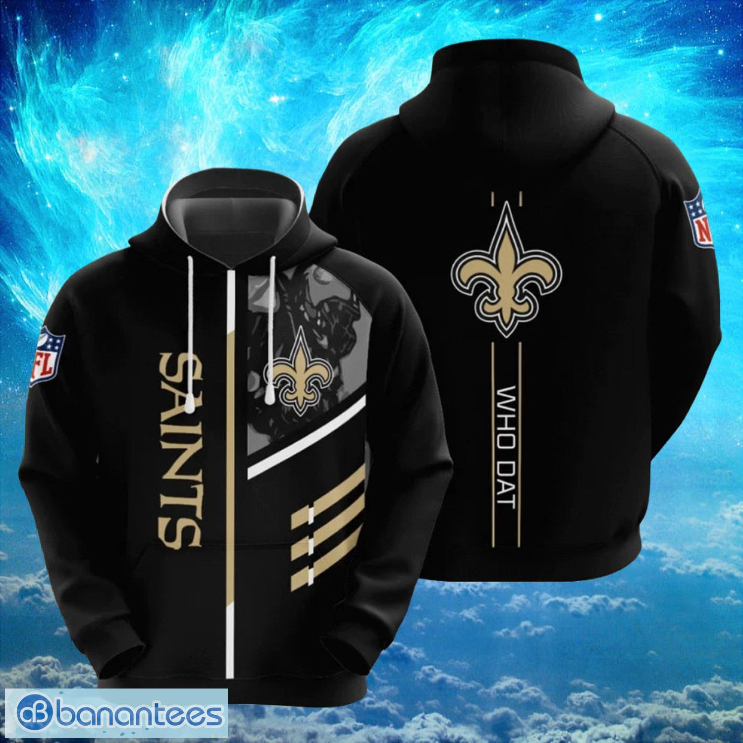 NFL New Orleans Saints Dark Type Hoodies Print Full Product Photo 1