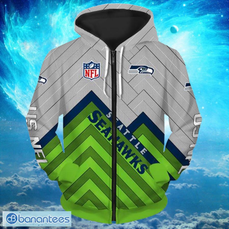 NFL Seattle Seahawks Zip Up Hoodie, Pullover Hoodies 3D Print Full Product Photo 2