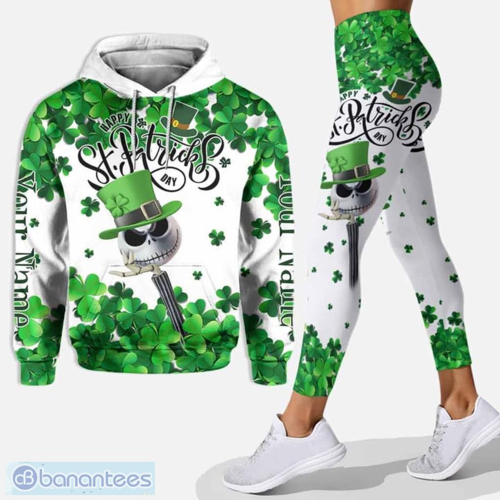 Personalized Happy St. Patrick's Day Jack Skellington White Hoodie And  Leggings - Banantees