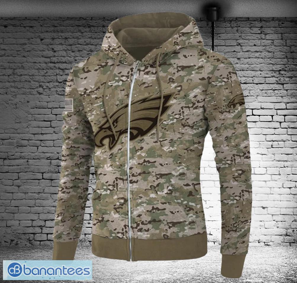 Philadelphia Eagles Camo Zip Up Hoodies Full Over Print Product Photo 1