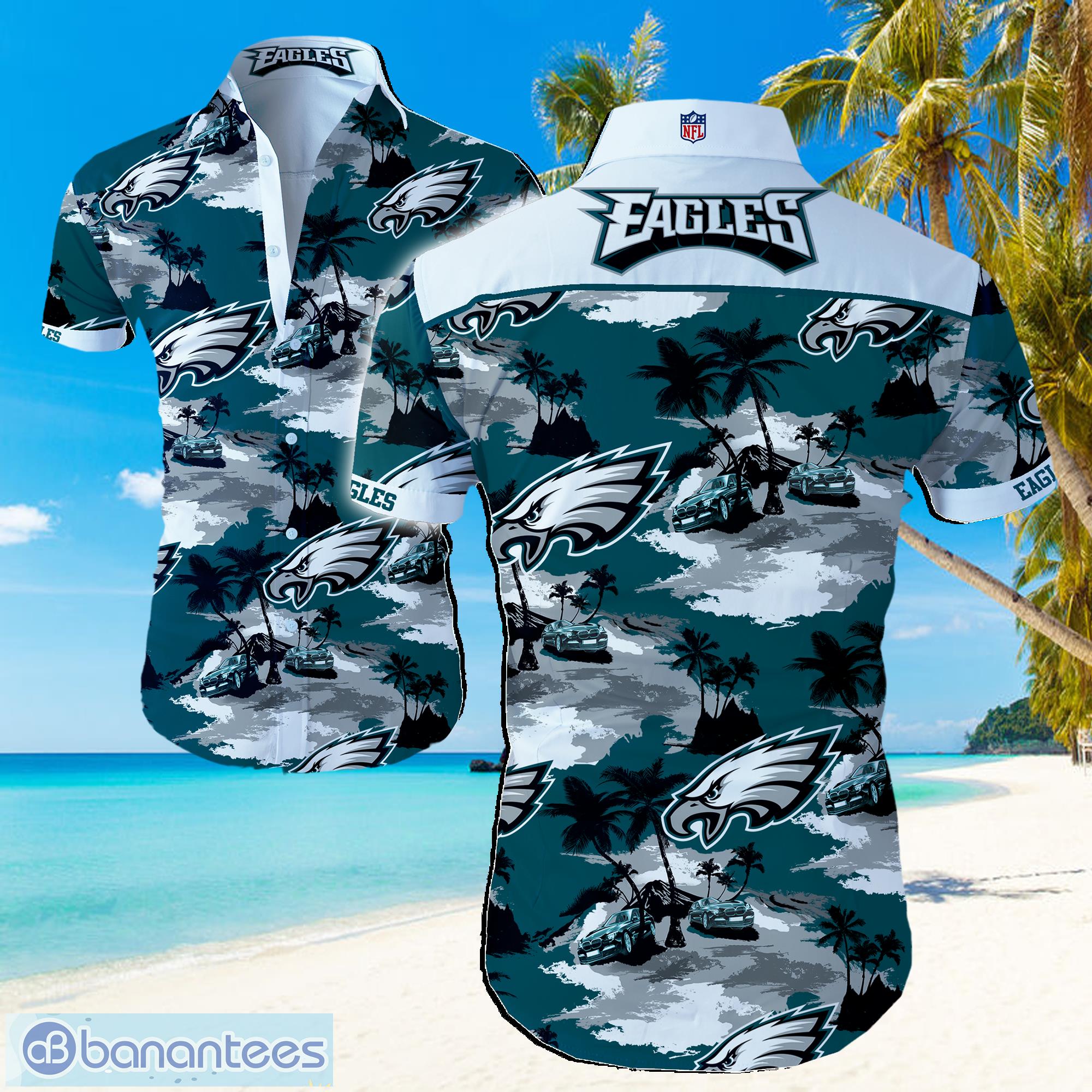 Philadelphia Eagles The Sun And Beach Over Print Hawaiian Shirt