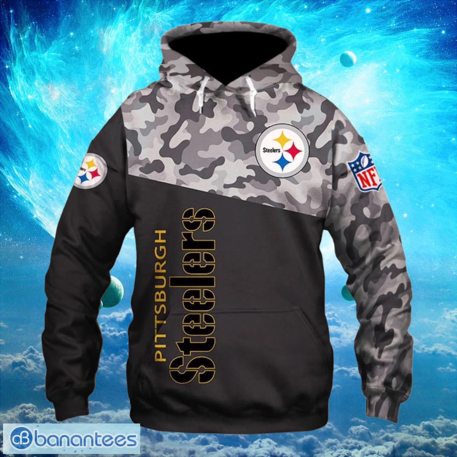 Pittsburgh Steelers Logo Dark Type Hoodies Full Over Print 3 Product Photo 1