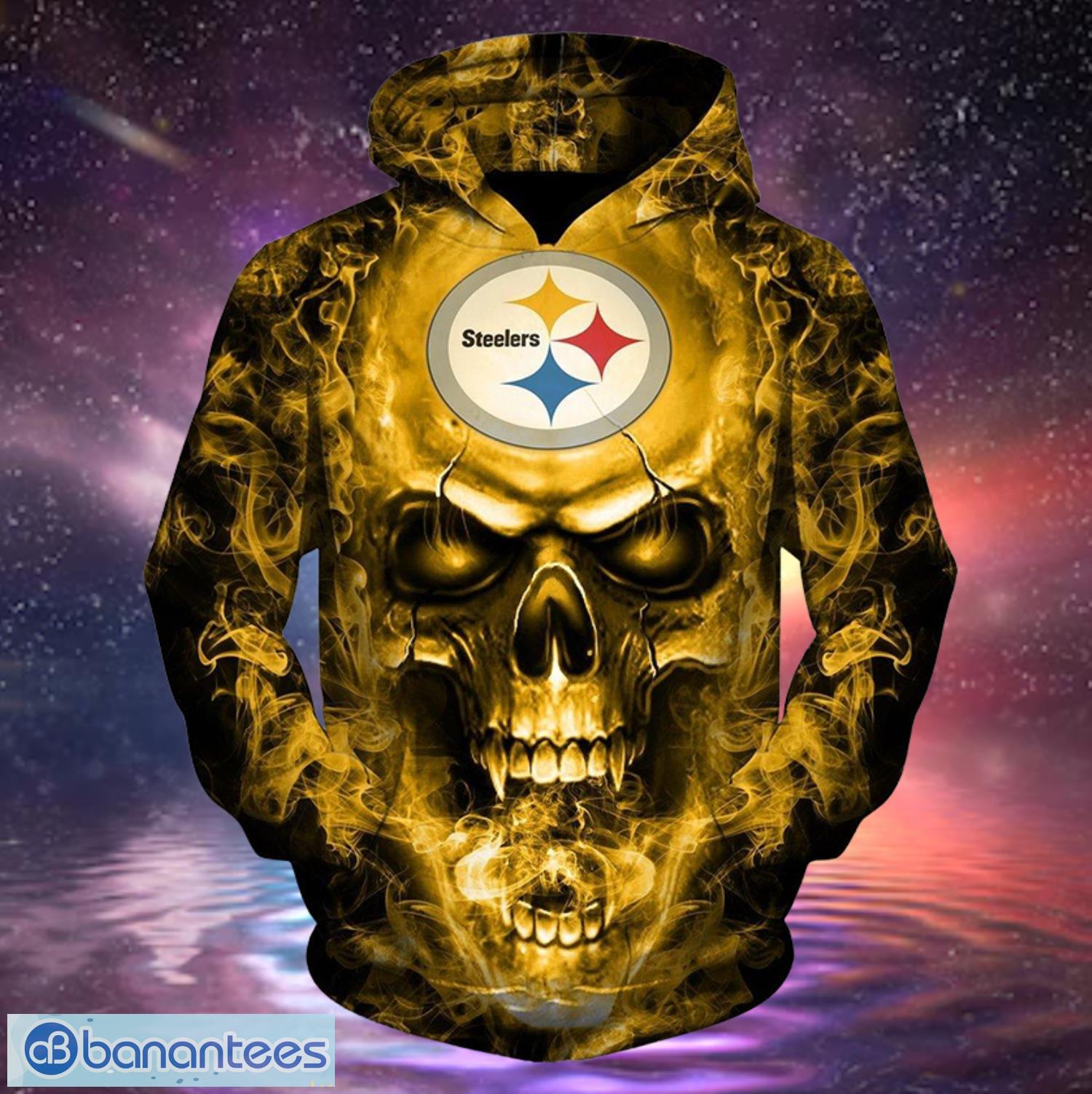 Pittsburgh Steelers Skull Hoodies Full Over Print Product Photo 1