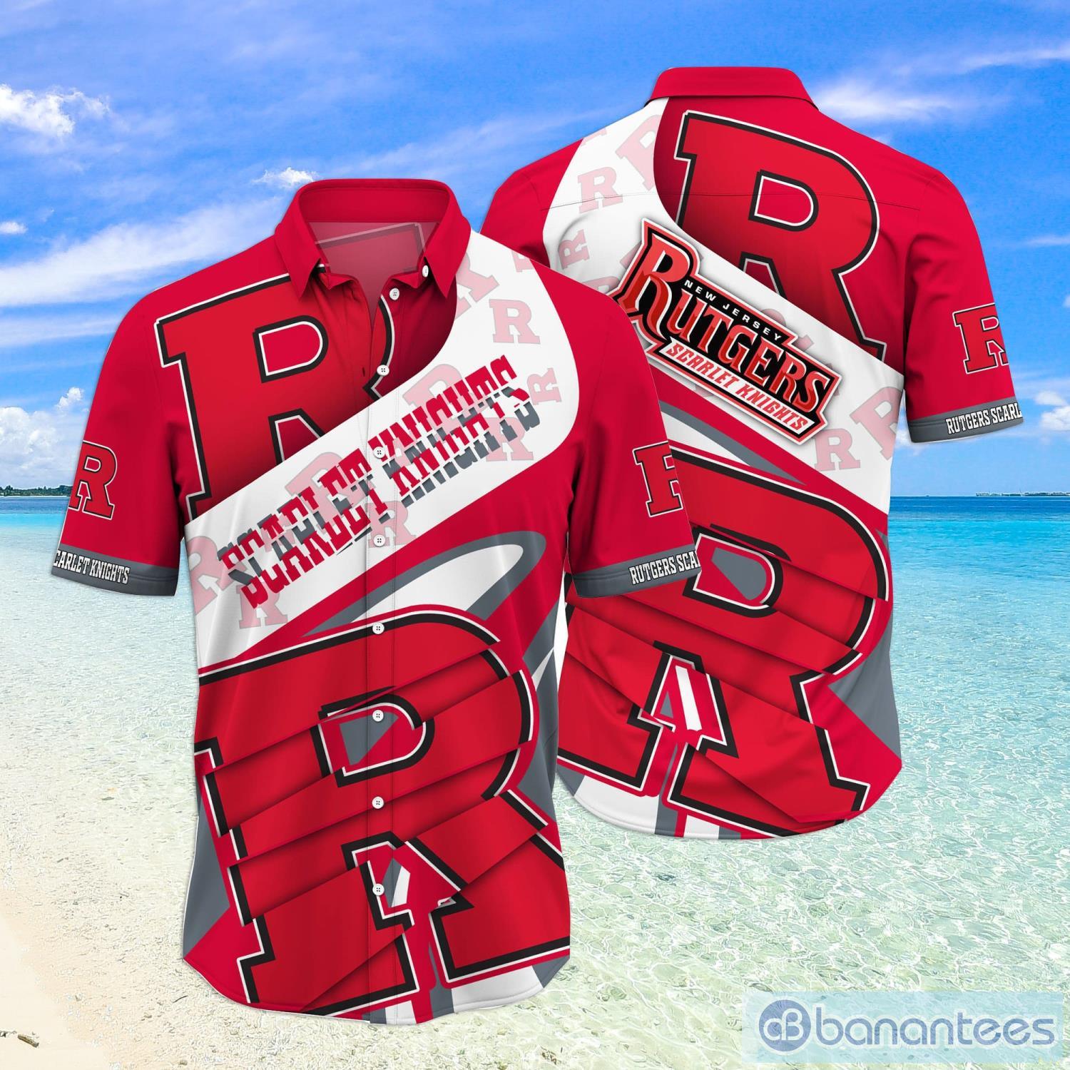 NCAA Rutgers Scarlet Knights Flower Cheap Hawaiian Shirt 3D Shirt