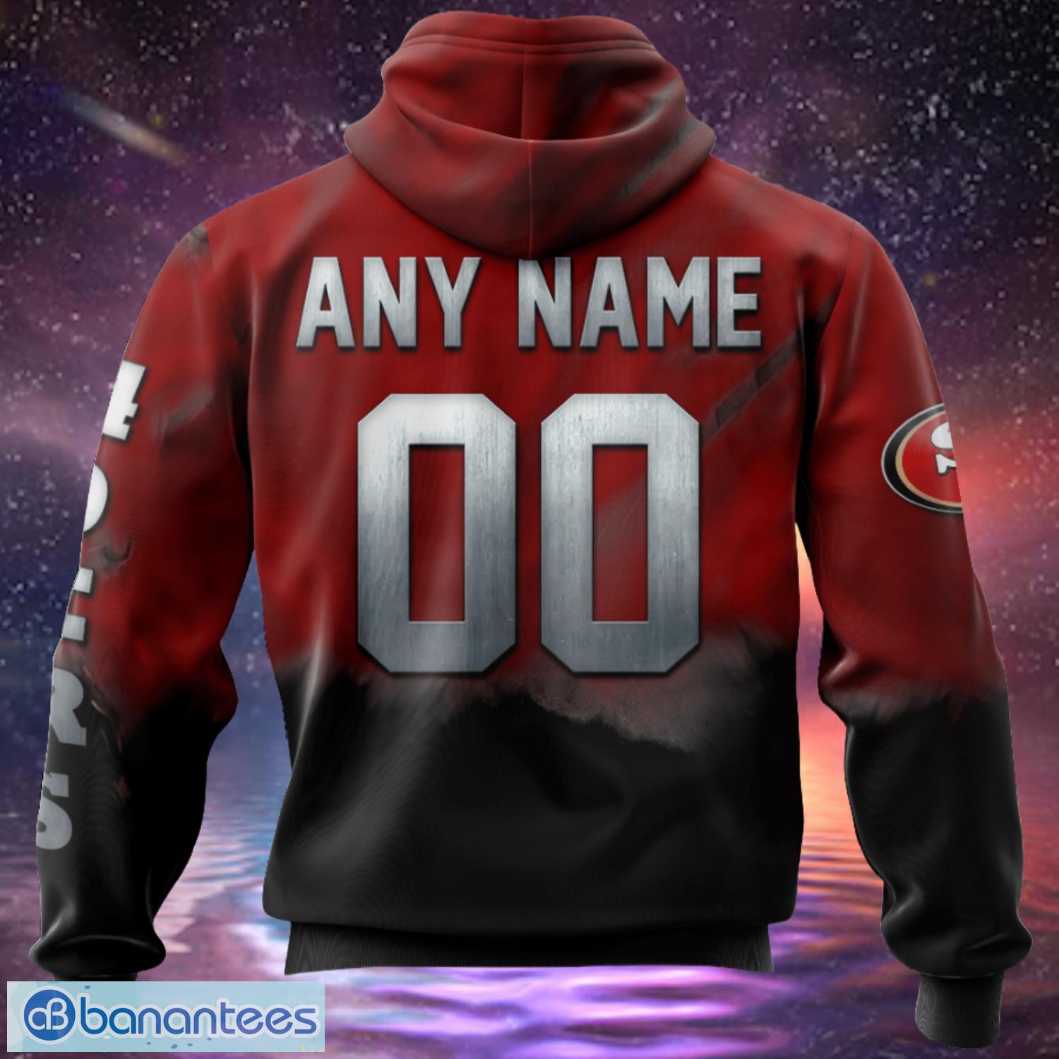 San Francisco 49ers Custom Name & Number Skull Hoodies Full Over