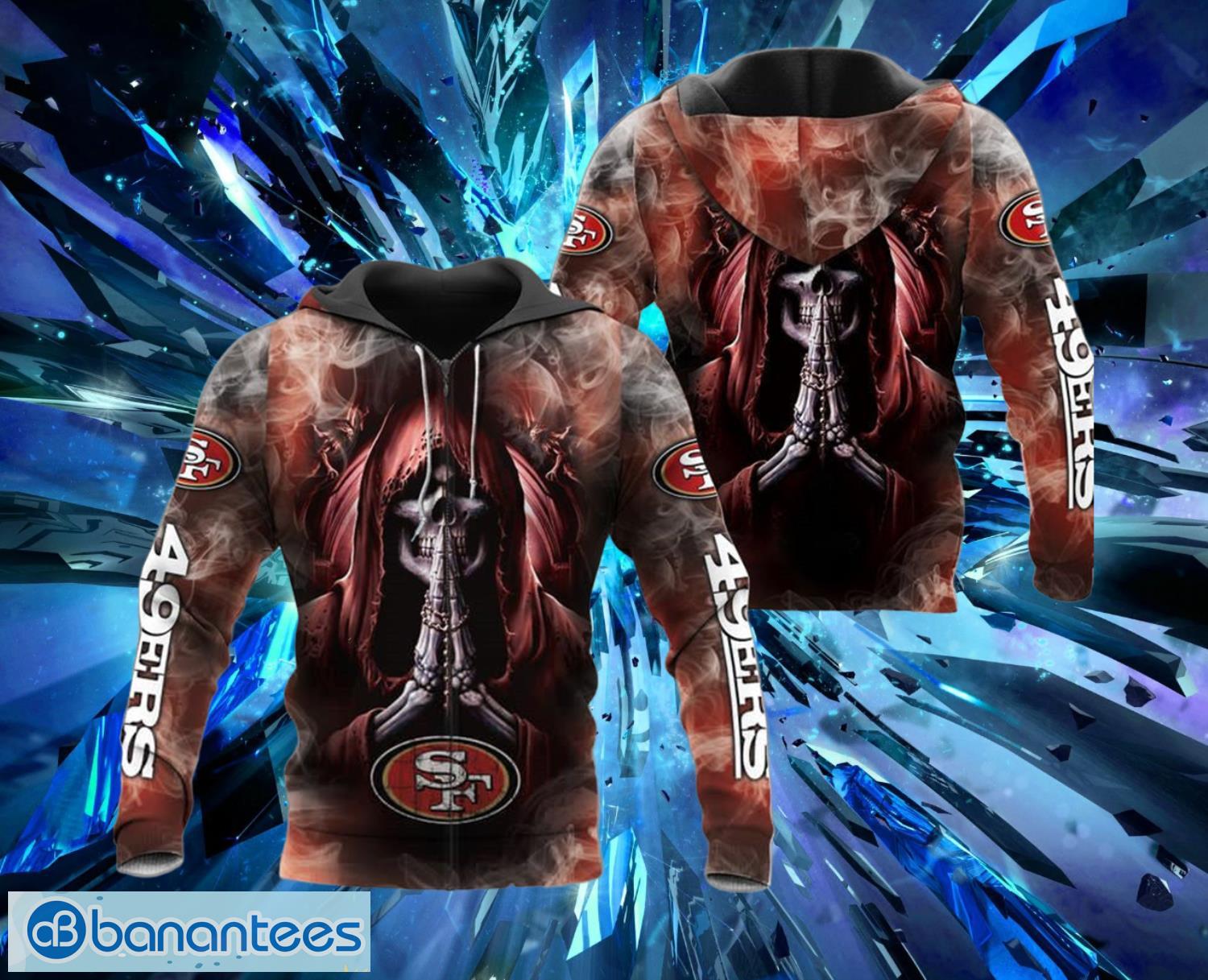 San Francisco 49ers Death Background Smoke Hoodies Full Over Print Product Photo 2