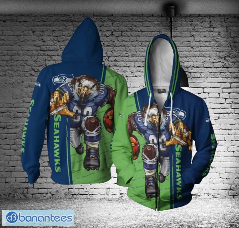 Seattle Seahawks Mascot Ultra Cool Hoodies Full Over Print Product Photo 2