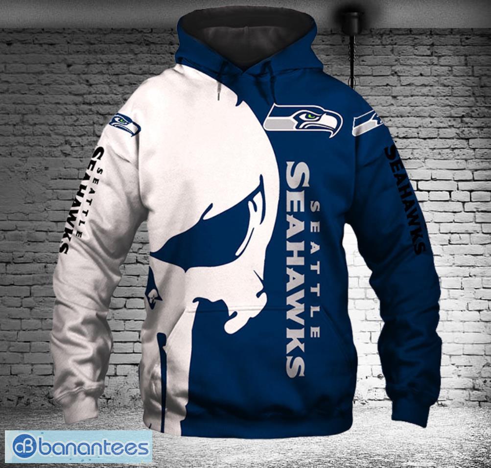 Seattle Seahawks Skull Hoodies Full Over Print Product Photo 1