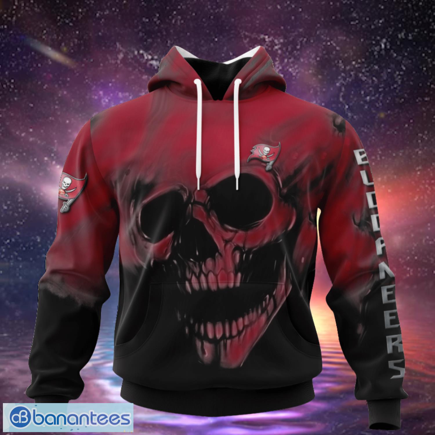 Tampa Bay Buccaneers Custom Name & Number Skull Hoodies Full Over Print Product Photo 2