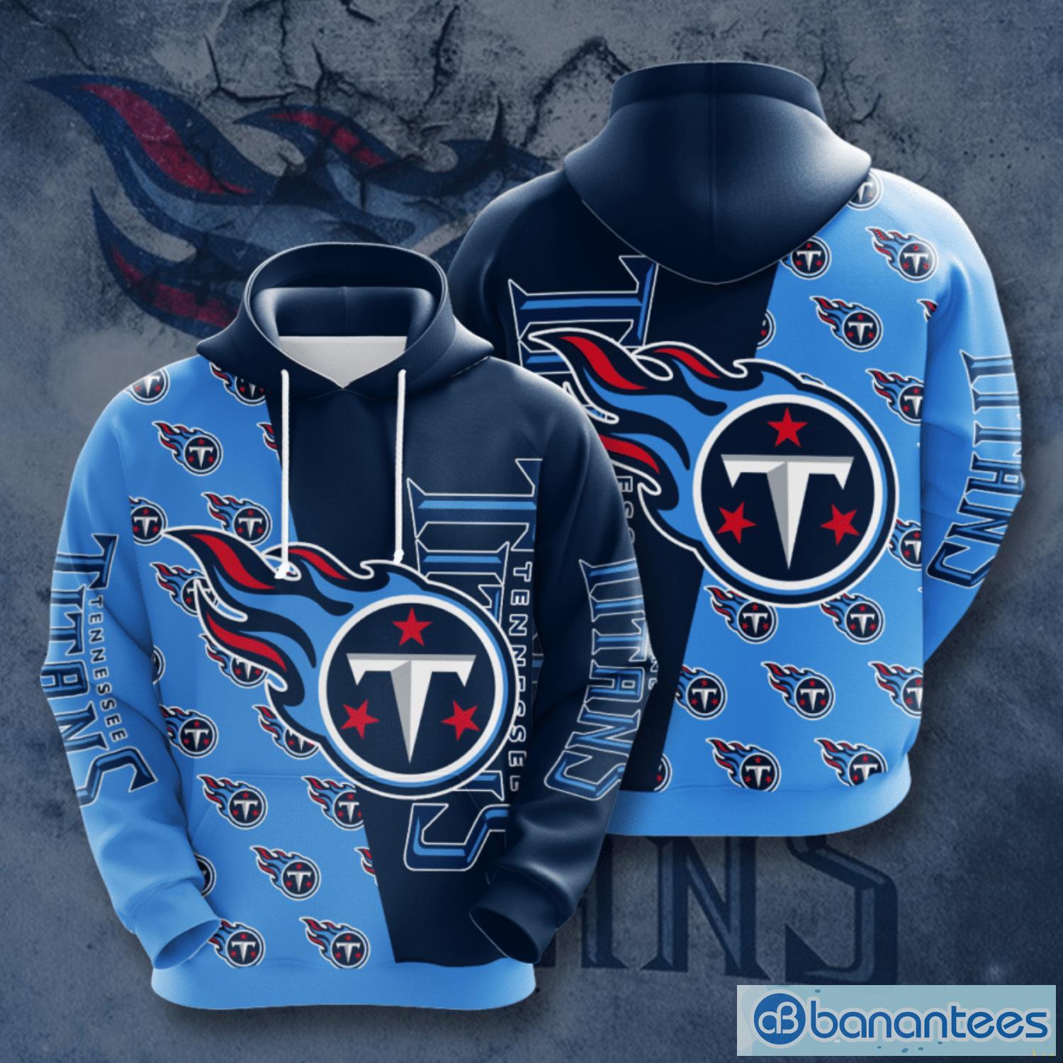 Tennessee Titans Logo Dark Hoodies Full Over Print - Banantees