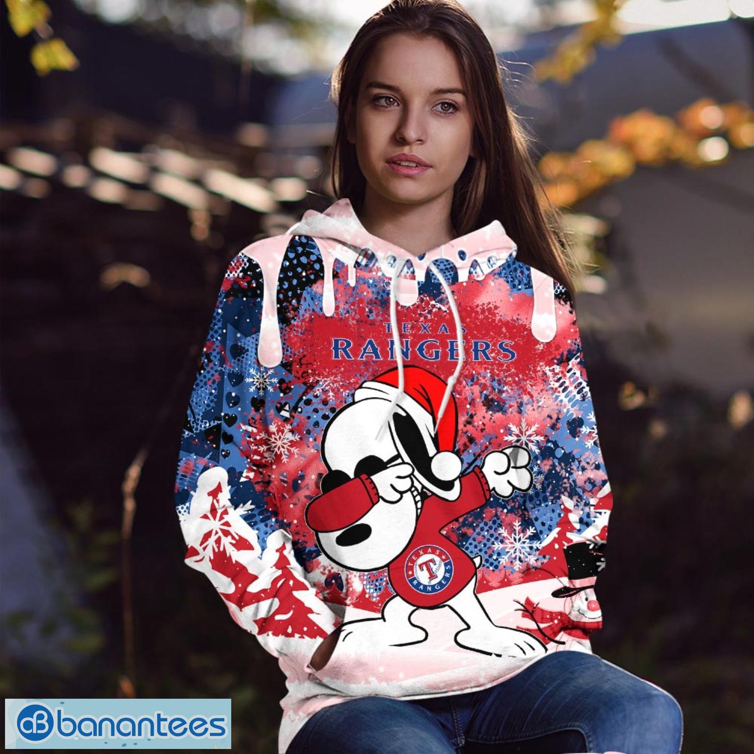 Texas Rangers Snoopy Dabbing The Peanuts Sports Football American Christmas  All Over Print 3D Hoodie - Banantees