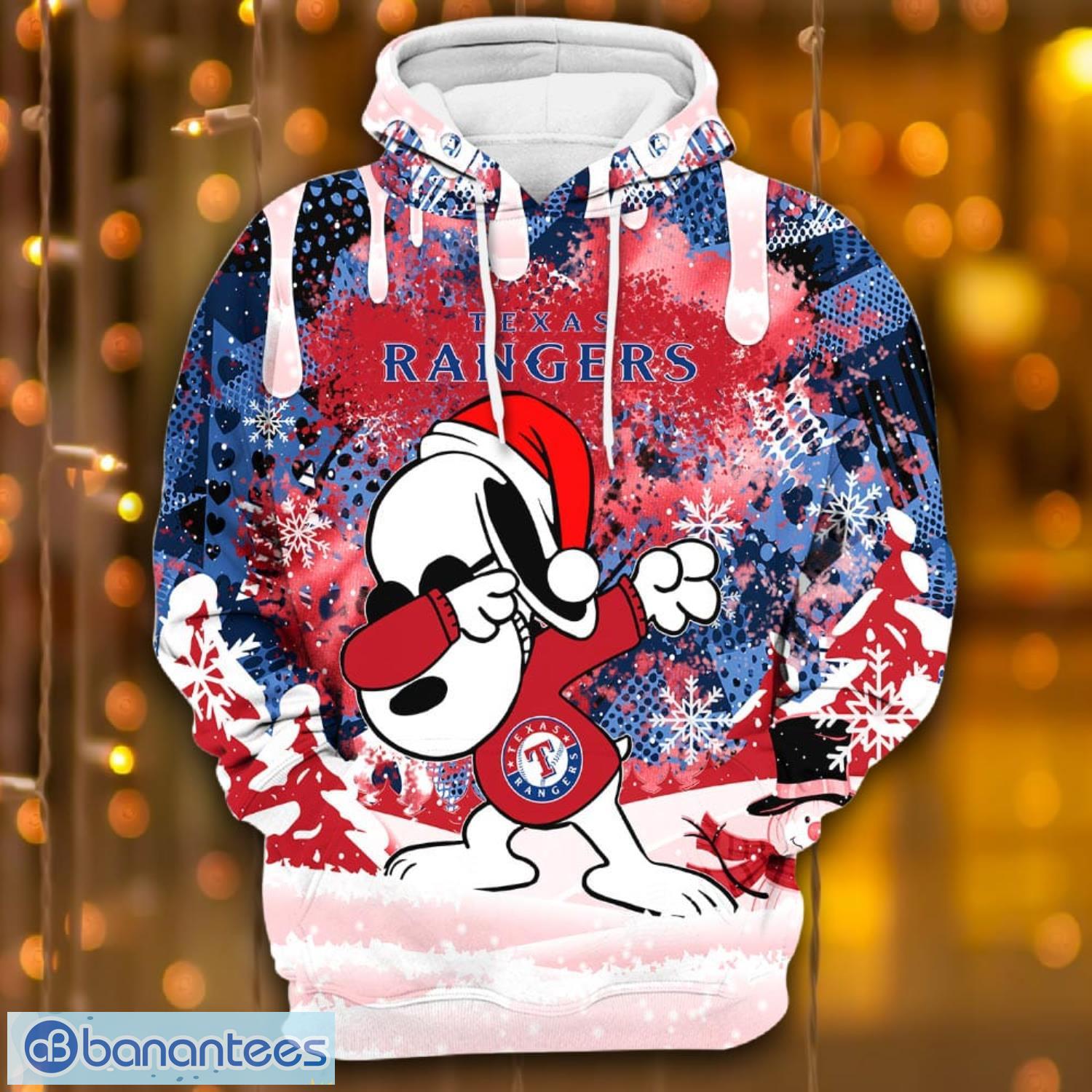 Texas Rangers Snoopy Dabbing The Peanuts Sports Football American Christmas  All Over Print 3D Hoodie - Banantees