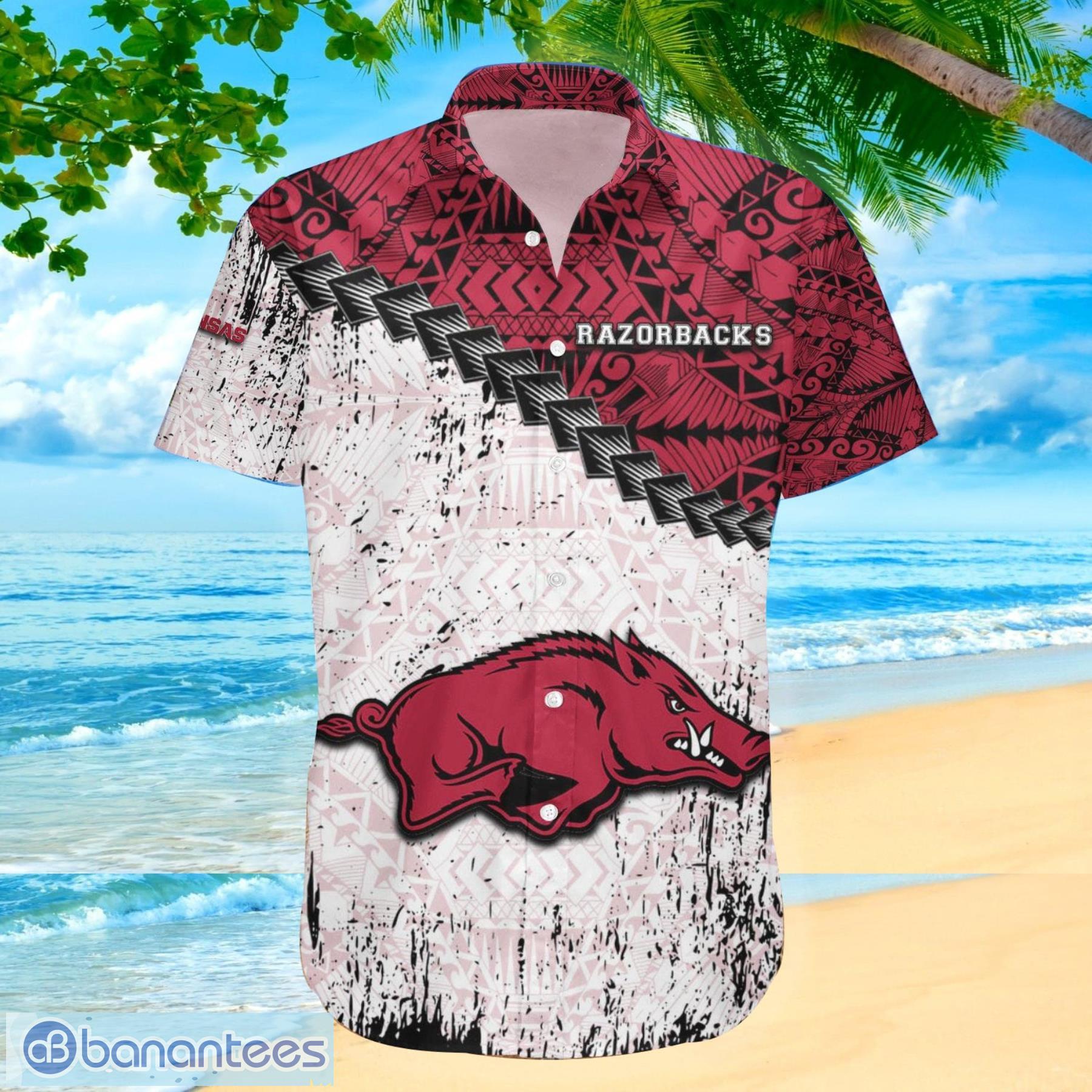 Arkansas Razorbacks NCAA Fans Grunge Polynesian Tattoo Summer Gift Hawaiian Shirt Product Photo 1 Arkansas Razorbacks NCAA Fans Grunge Polynesian Tattoo Summer Gift Hawaiian Shirt Product Photo 1