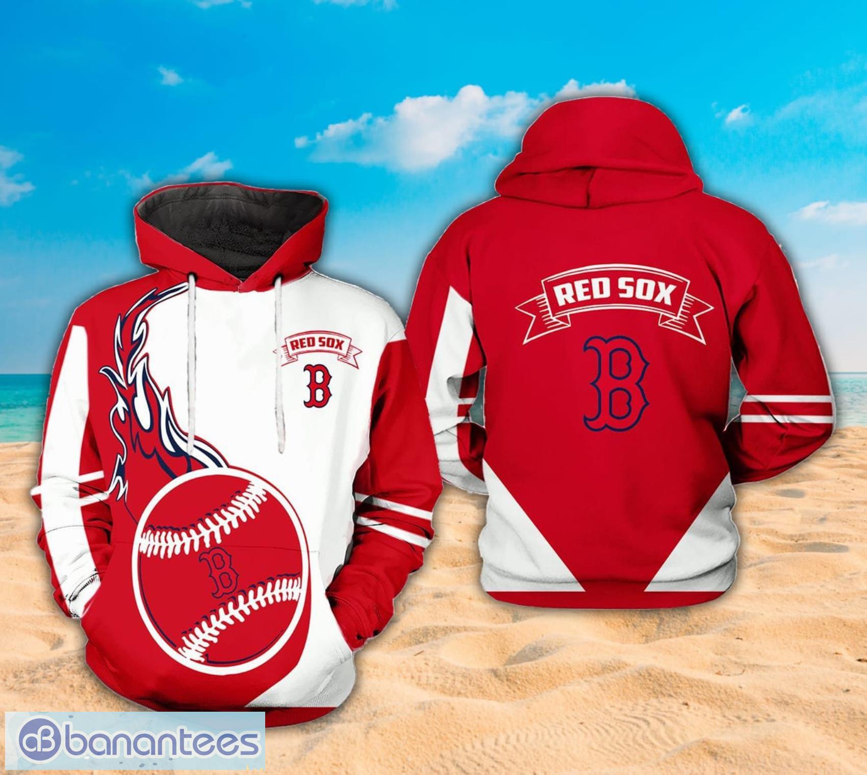 Boston Red Sox MLB Ball Symbol All Over Print 3D Hoodie Product Photo 1