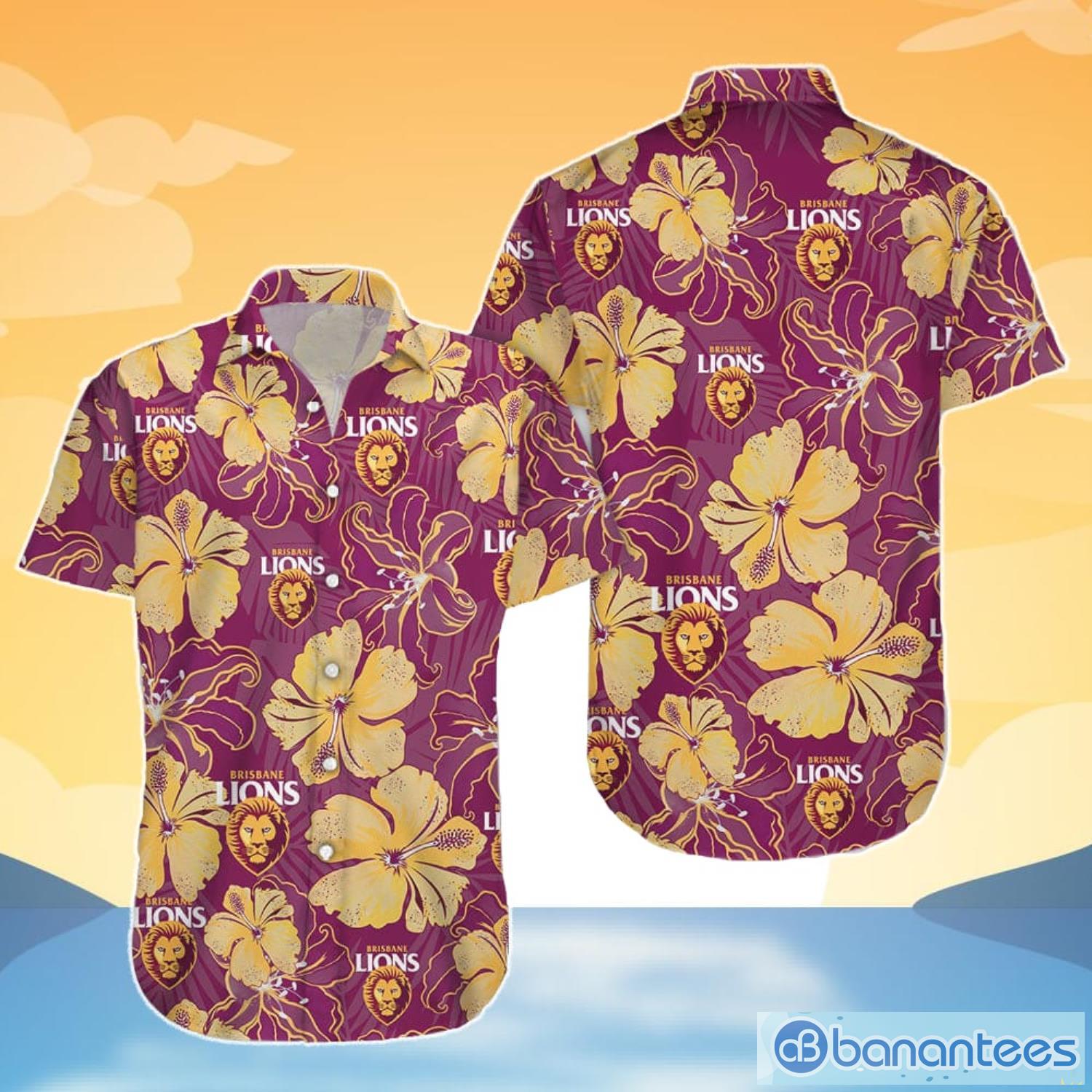 Brisbane Lions Floral Hawaiian Shirt And Shorts - Brisbane Lions Floral Hawaiian Shirt_3