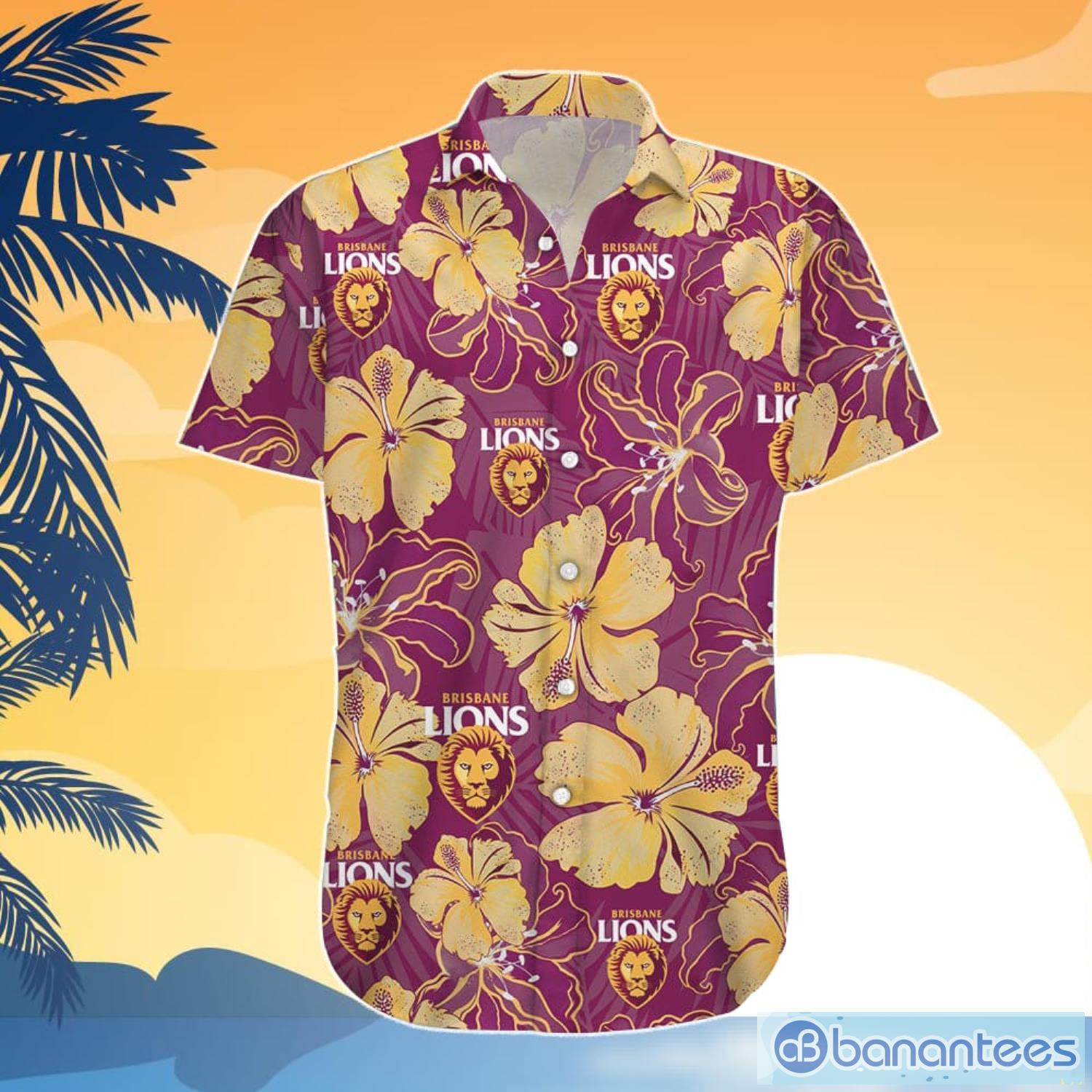 Brisbane Lions Floral Hawaiian Shirt And Shorts - Brisbane Lions Floral Hawaiian Shirt_4